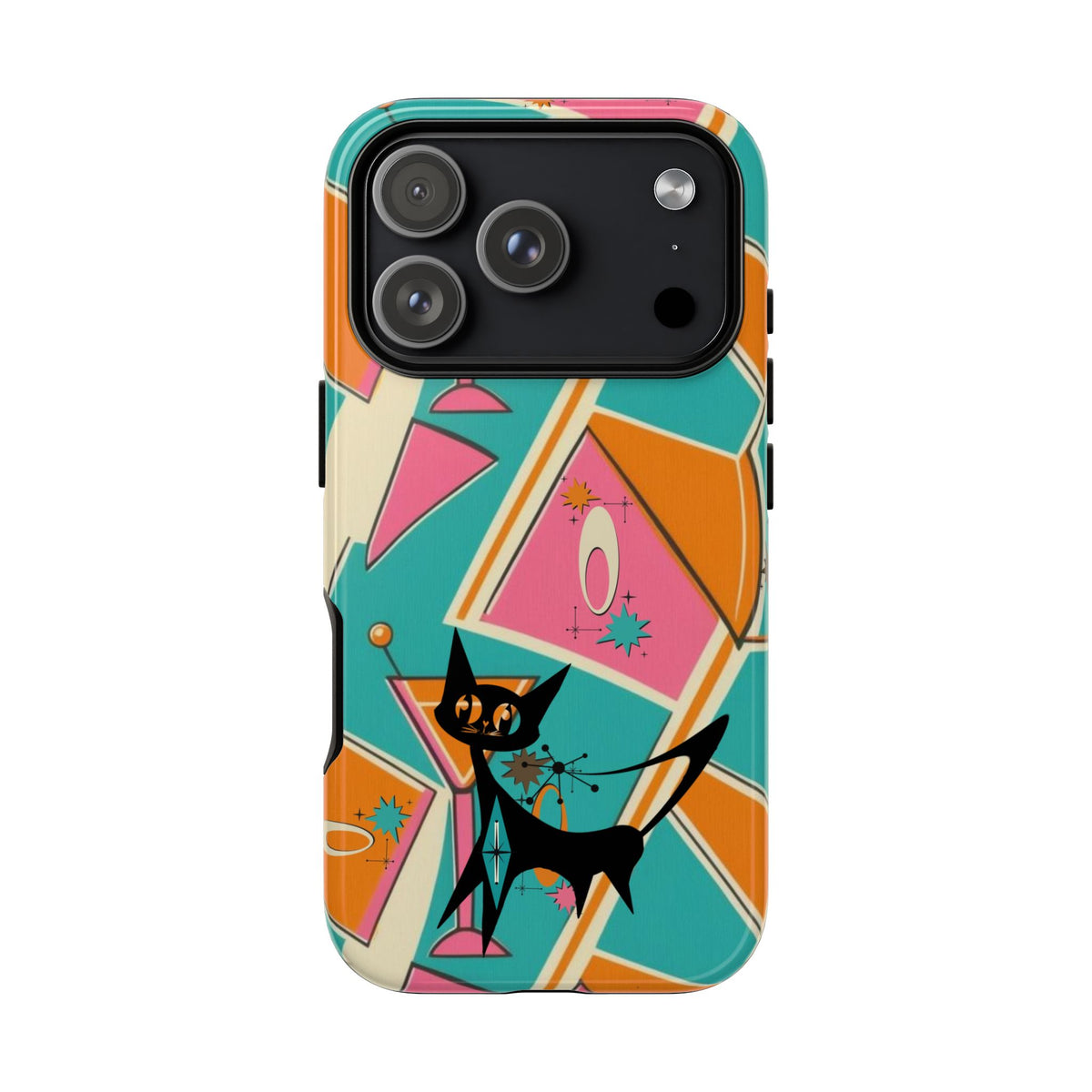 Atomic Cat Mid Mod Retro Cat Phone Case - Tough Cases for Stylish Cat Lovers