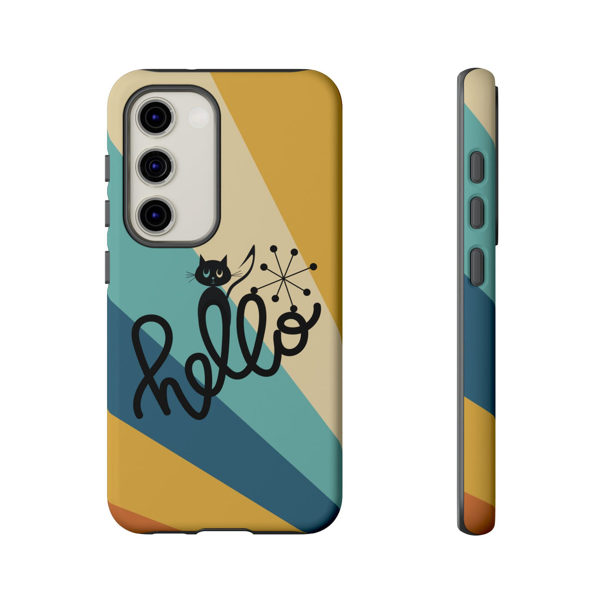 Atomic Groovy Cat, Retro, Kitschy, Hello Starburst, Mid Mod Smart Phone Tough Phone Cases - Mid Century Modern Gal