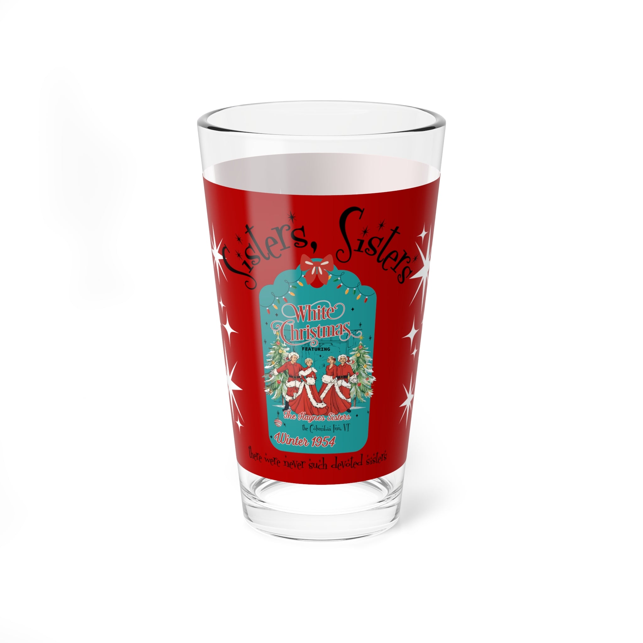 Wallace And Davis Sisters Sisters Retro Christmas Holiday Cocktail Glas Perfect Gift for Festive Season, Parties, Christmas - Mid Century Modern Gal