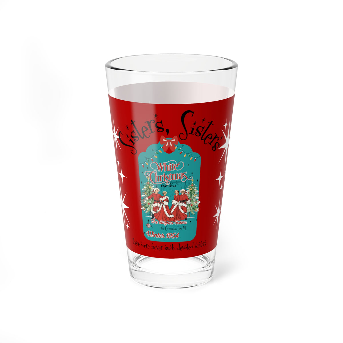 Wallace And Davis Sisters Sisters Retro Christmas Holiday Cocktail Glas Perfect Gift for Festive Season, Parties, Christmas - Mid Century Modern Gal
