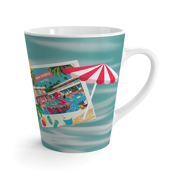 Atomic Cats, Kitschy Flaminogo Retro Palm Springs Latte Mug – Perfect for Summer Sips and Chill Vibes