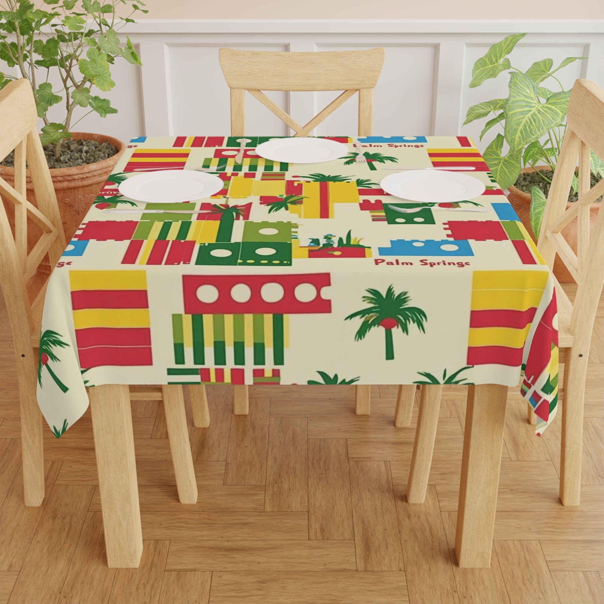 Palm Springs Retro Tiki ModTablecloth - Vibrant Summer Decor - Mid Century Modern Gal