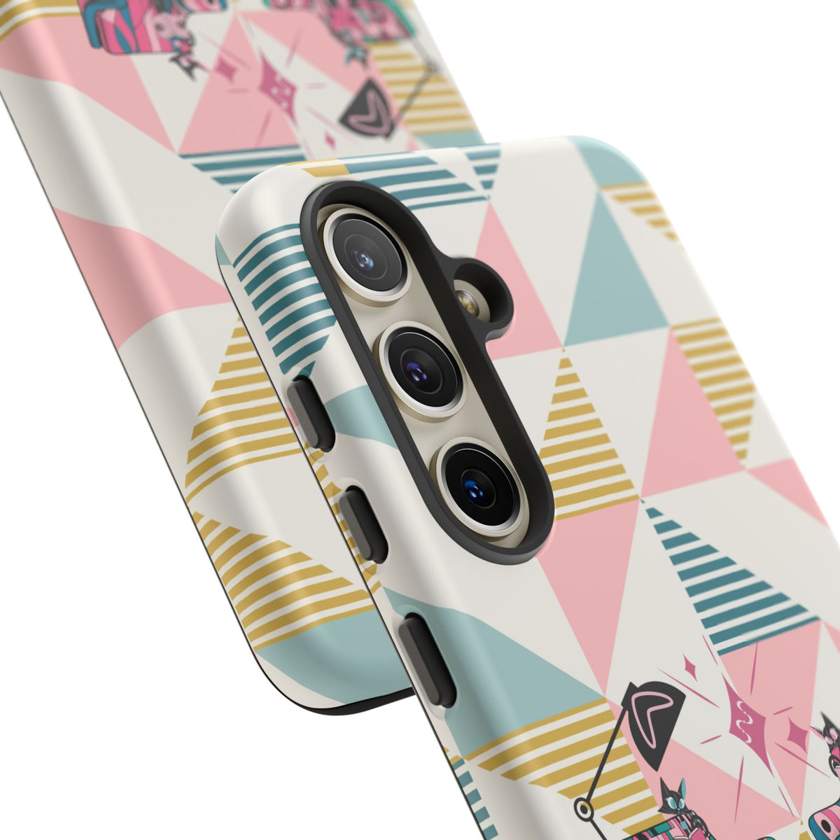Atomic Cats Reading, Book Talk, Book Lover, Retro Chic Phone Case with Retro Vibe - Cozy Living Room Design