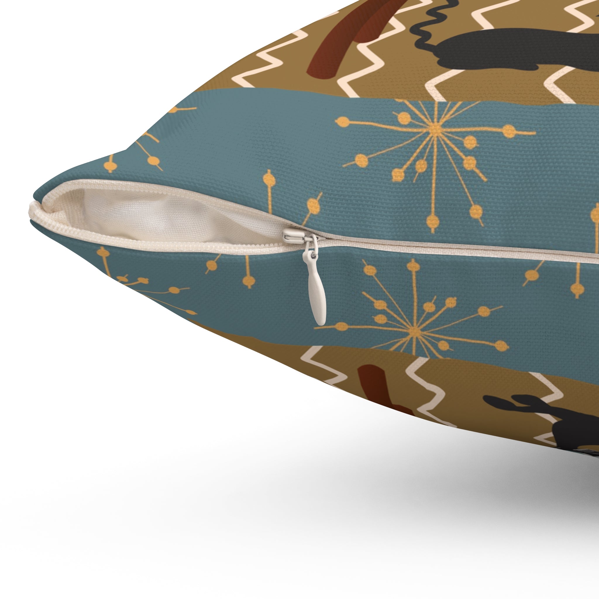 Atomic Cat, Mid Century Modern Pillow, TV Show, Kitschy Cute, Black Cat Lover Pillow - Mid Century Modern Gal