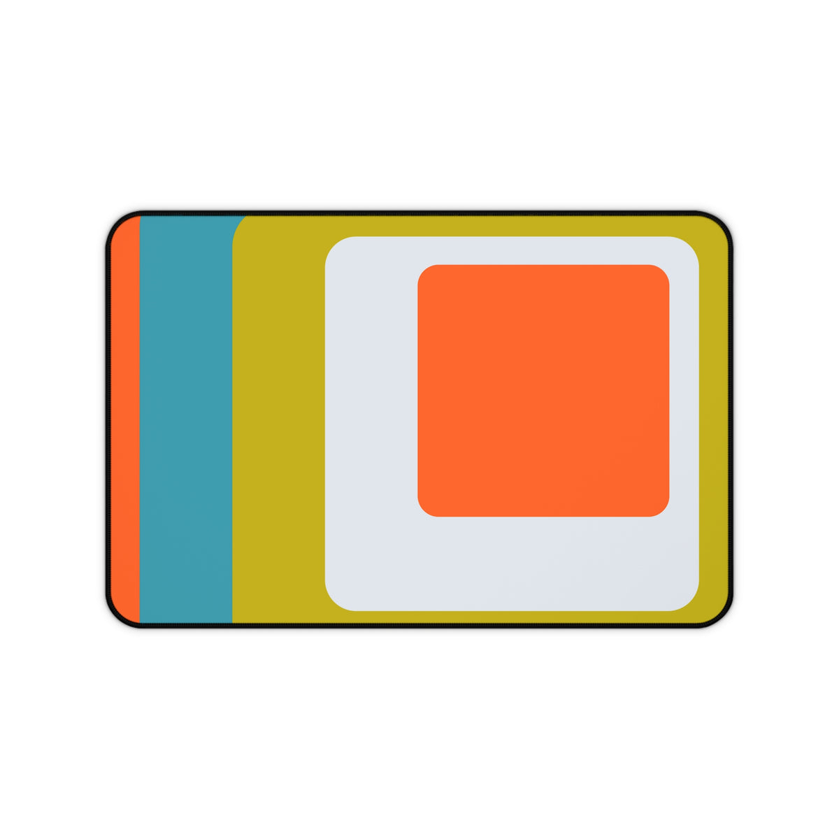 Hipster 70's Modern Retro Green, Orange, White, Teal Blue MCM Home Decor Desk Mat - Mid Century Modern Gal