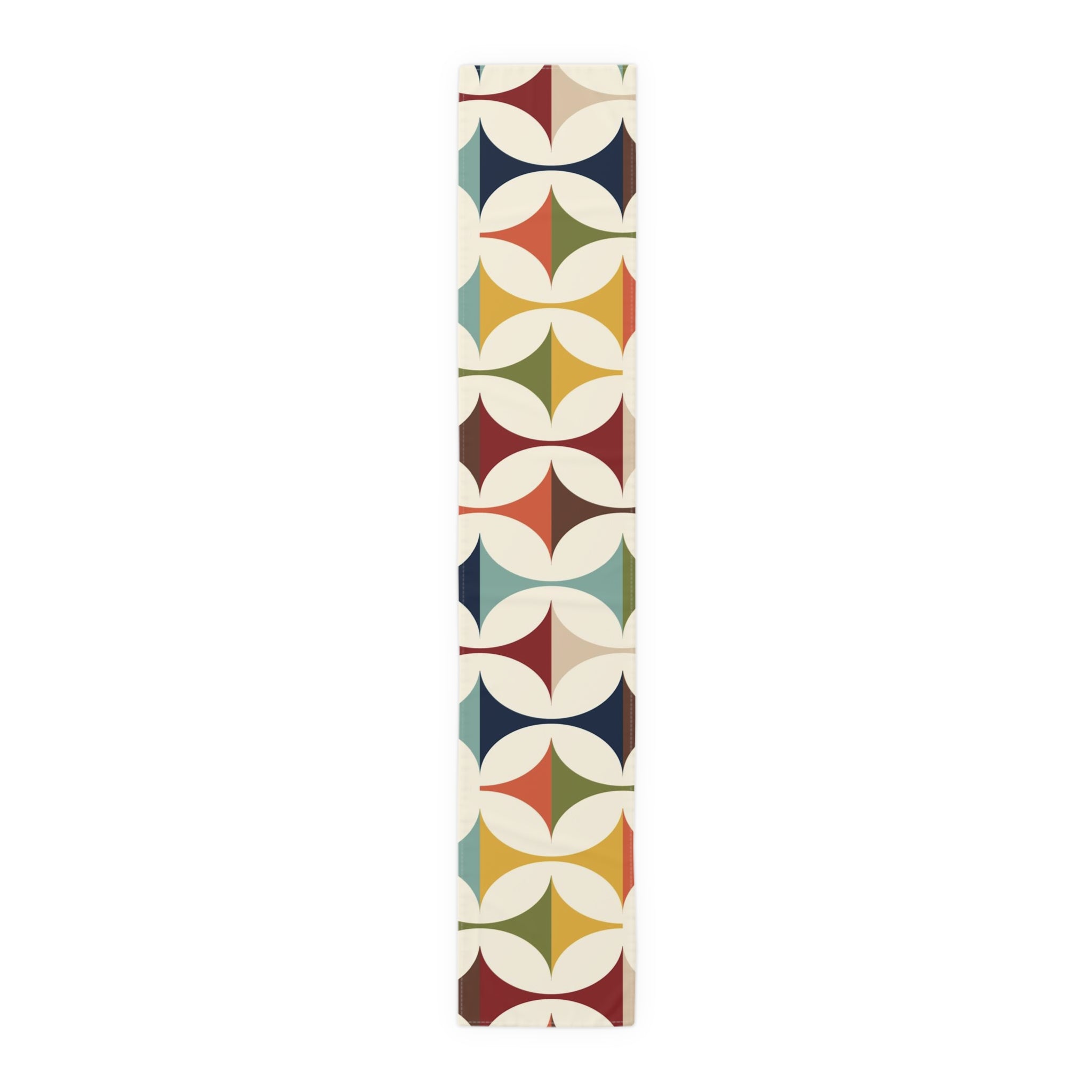 Mid Century Modern Table Runner, Retro Scandinavian Modern Danish Geometric Design, Green, Brown, Beige, Yellow, Teal, MCM - Mid Century Modern Gal