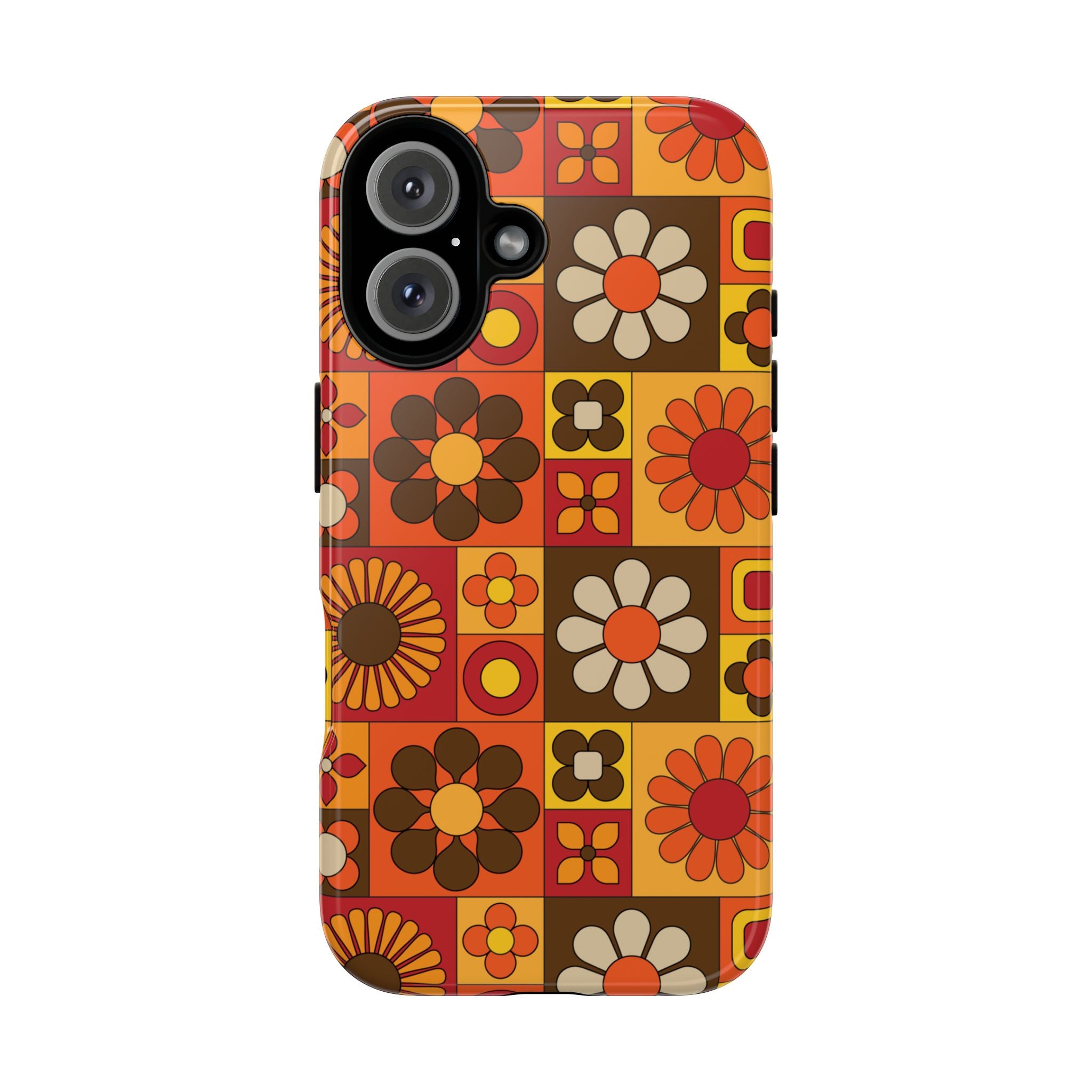 Retro 70s Mid Mod Floral Phone Case | Tough Cases for Flower Lovers - Mid Century Modern Gal