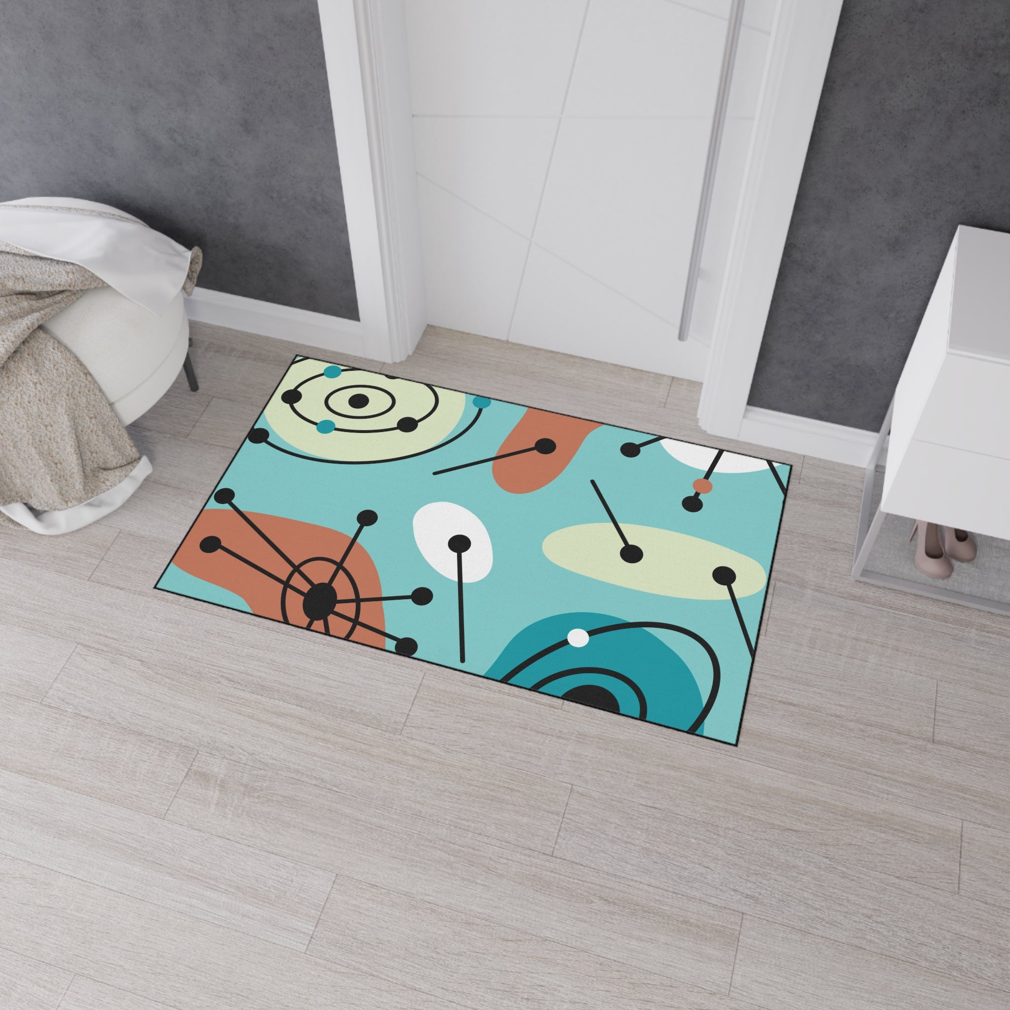 Geometric Art Heavy Duty Floor Mat - Modern Home Decor - Mid Century Modern Gal