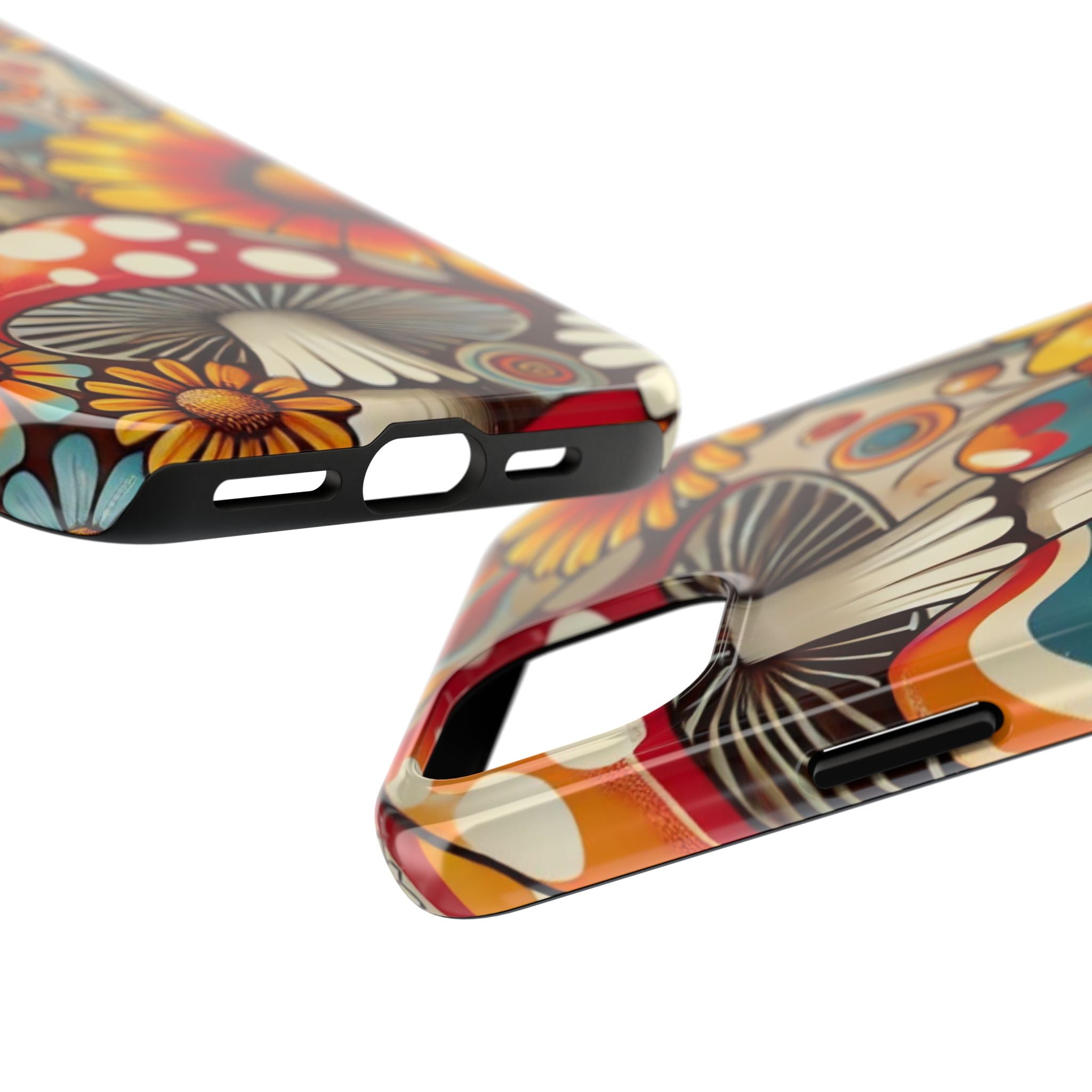 Bohemian Floral Mushroom Tough Phone Case - Trendy Protection for Nature Lovers - Mid Century Modern Gal