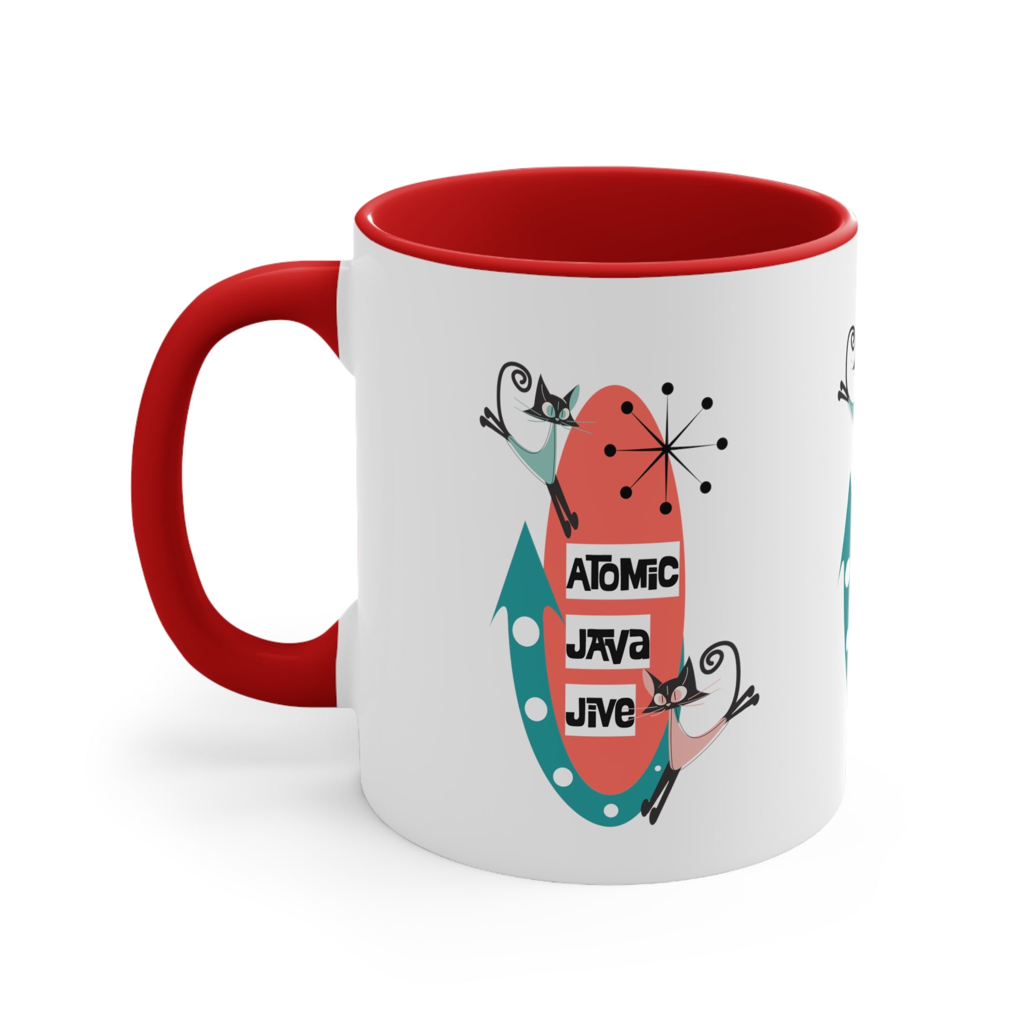 Atomic Cat, Mid Century Modern Coffee Mug For Coffee Lover, Atomic Java Jive, Kitschy Fun Gifts For Co-worker, Mom, Bestie - Mid Century Modern Gal