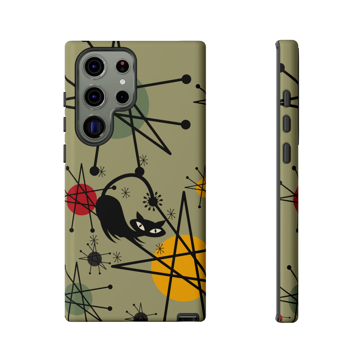 Mid Century Modern Atomic Cat, Retro Chic Groovy Mod Samsung, Smart Phone Tough Cases