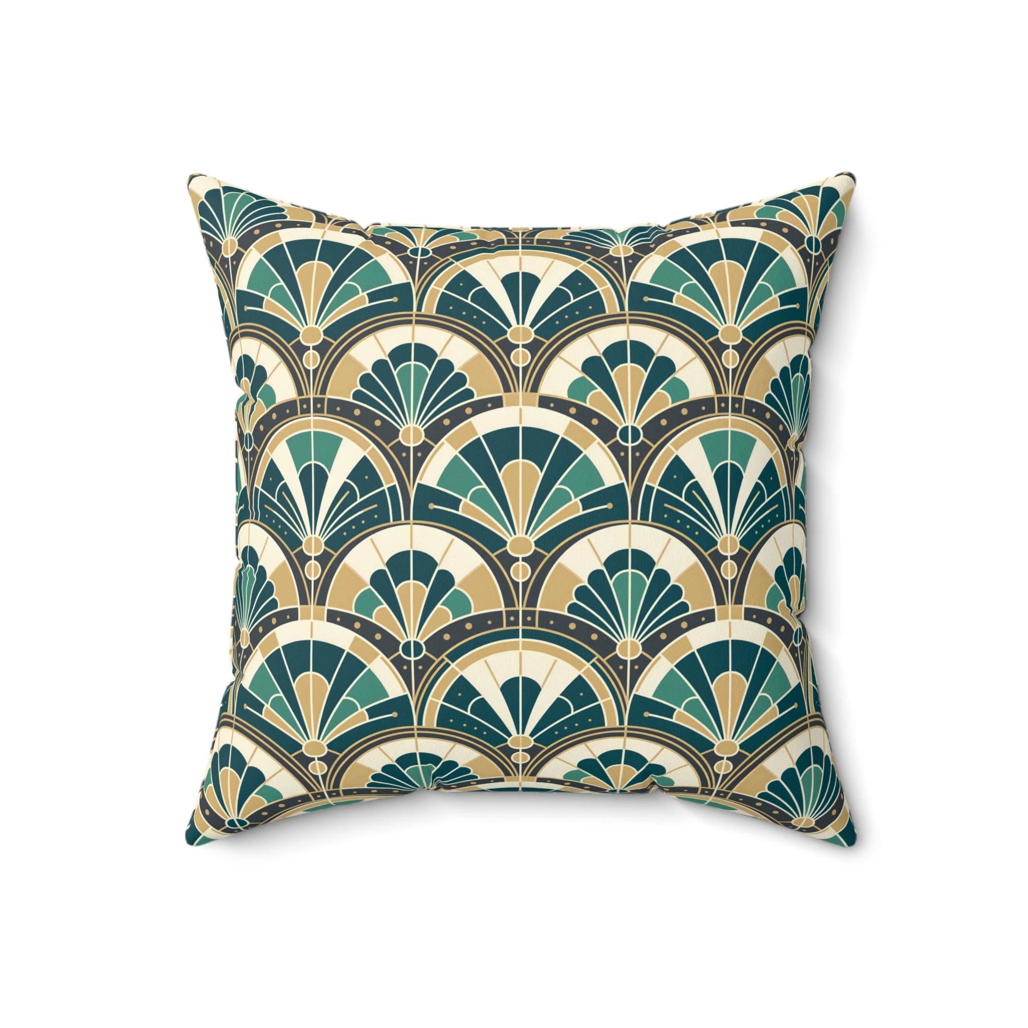 Art Deco Peacock Inspired Pillow Cover and Insert