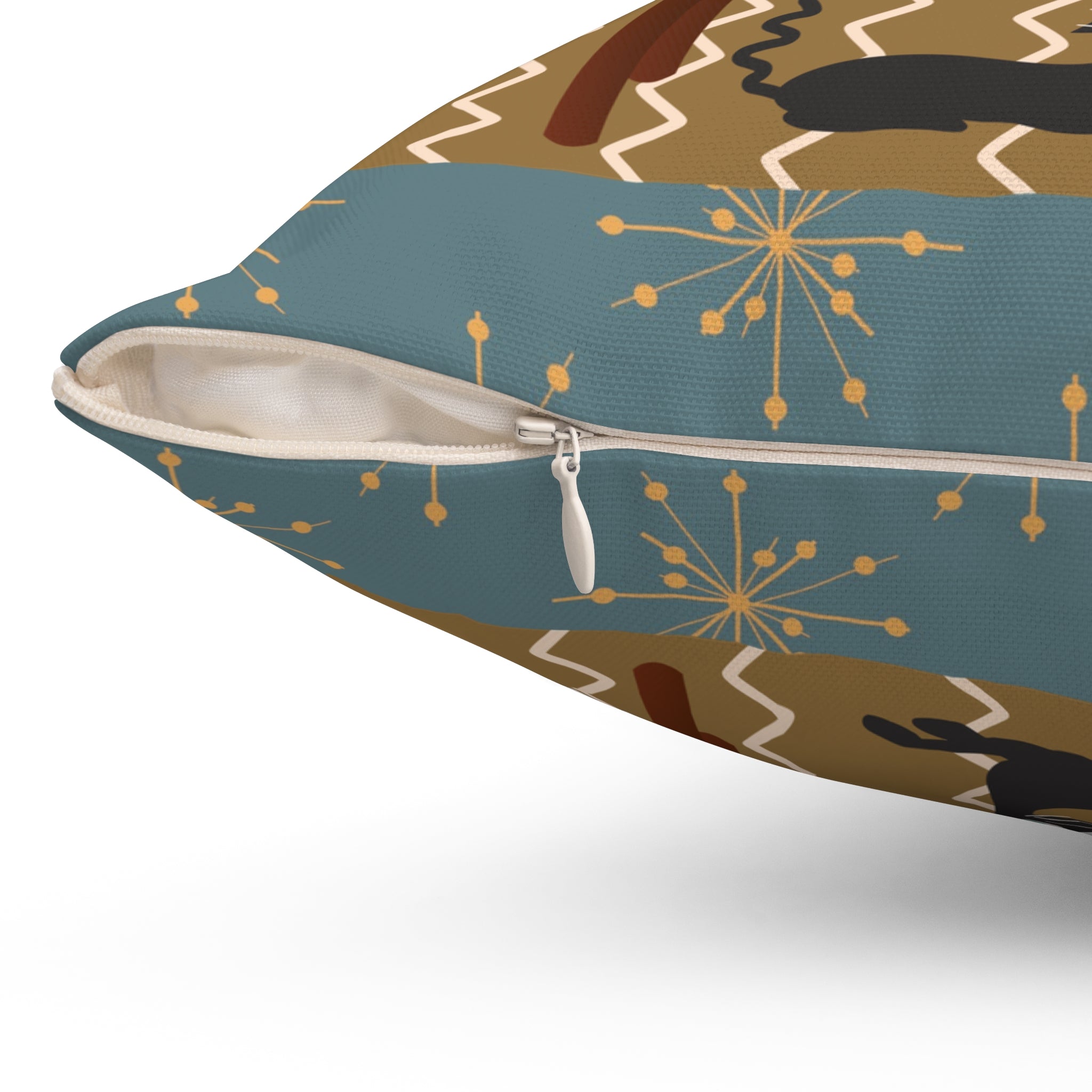 Atomic Cat, Mid Century Modern Pillow, TV Show, Kitschy Cute, Black Cat Lover Pillow - Mid Century Modern Gal