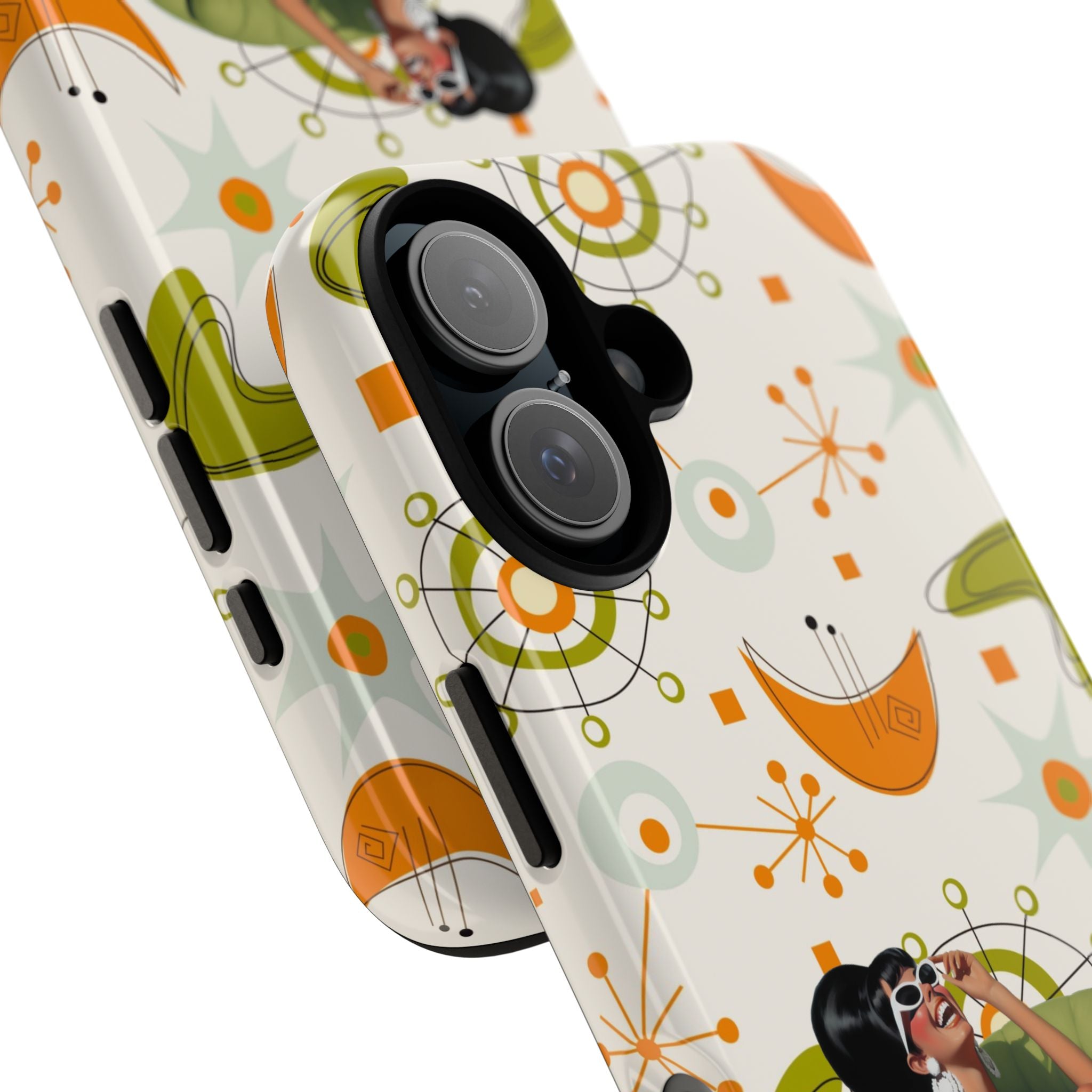 Mid Century Modern Atomic Starburst Mid Mod 60s Gal Retro Chic Tough Phone Case with Vintage Glamour Design