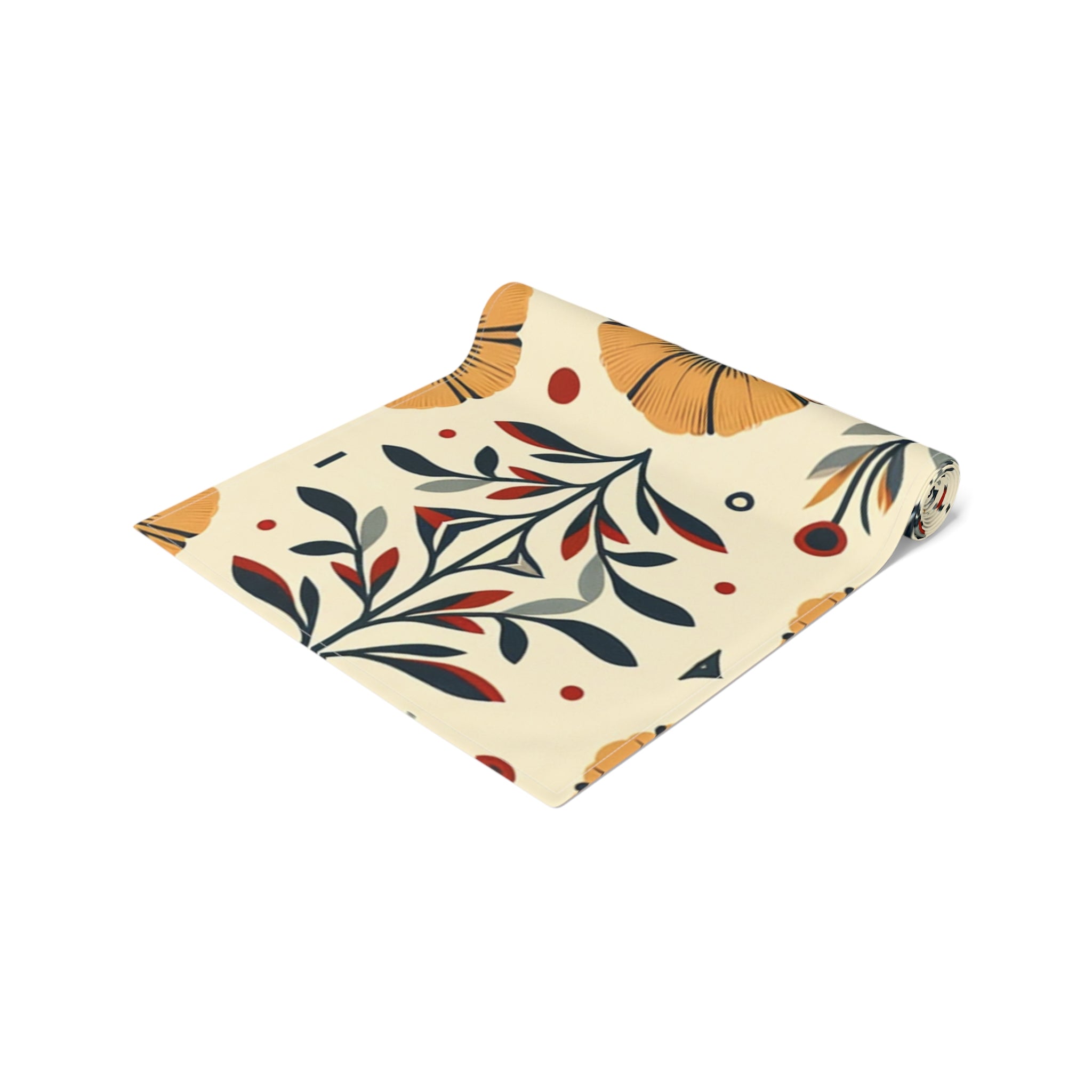 Scandinavian Modern Danish Design, Poppy, Marigold, Floral MCM Table Runner - Mid Century Modern Gal