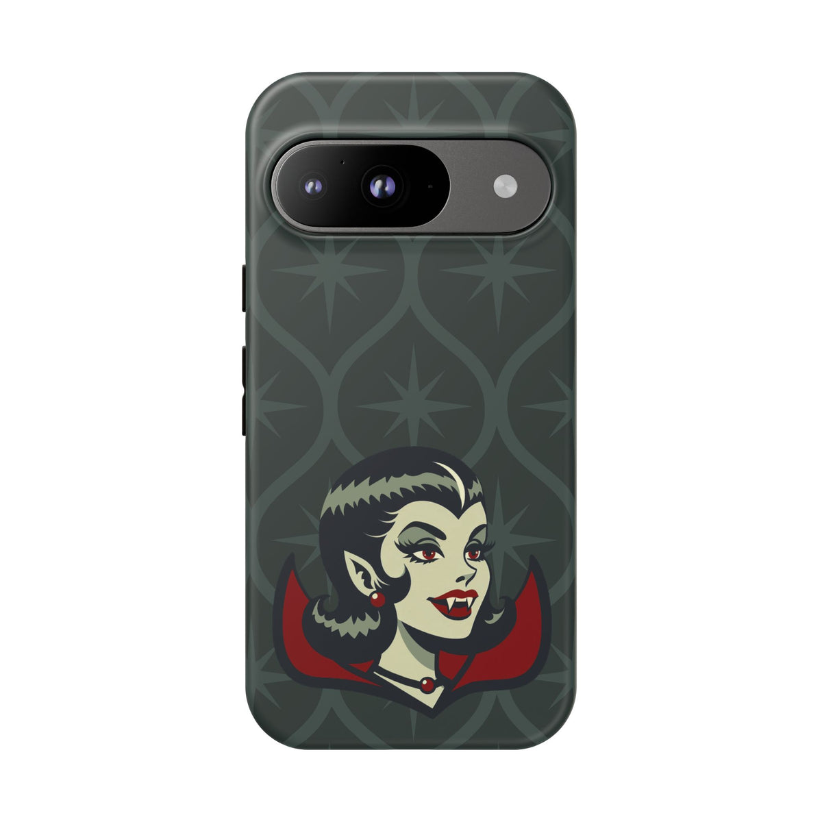 Vampire Dracula Girl Halloween Goth Horror Buff MCM Green Tough Phone Case