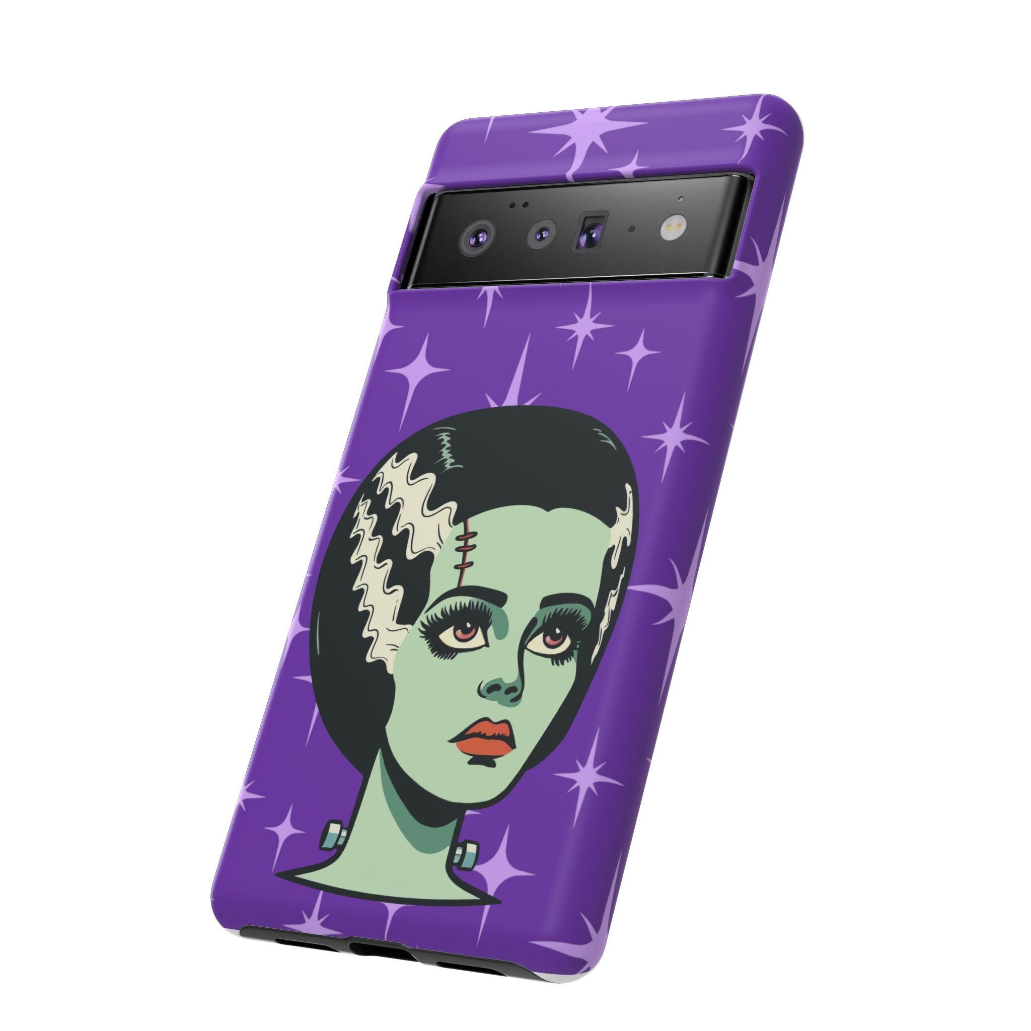 Bride of Frankenstein Retro Mid Mod Horror Buff Purple Halloween Tough Phone Case