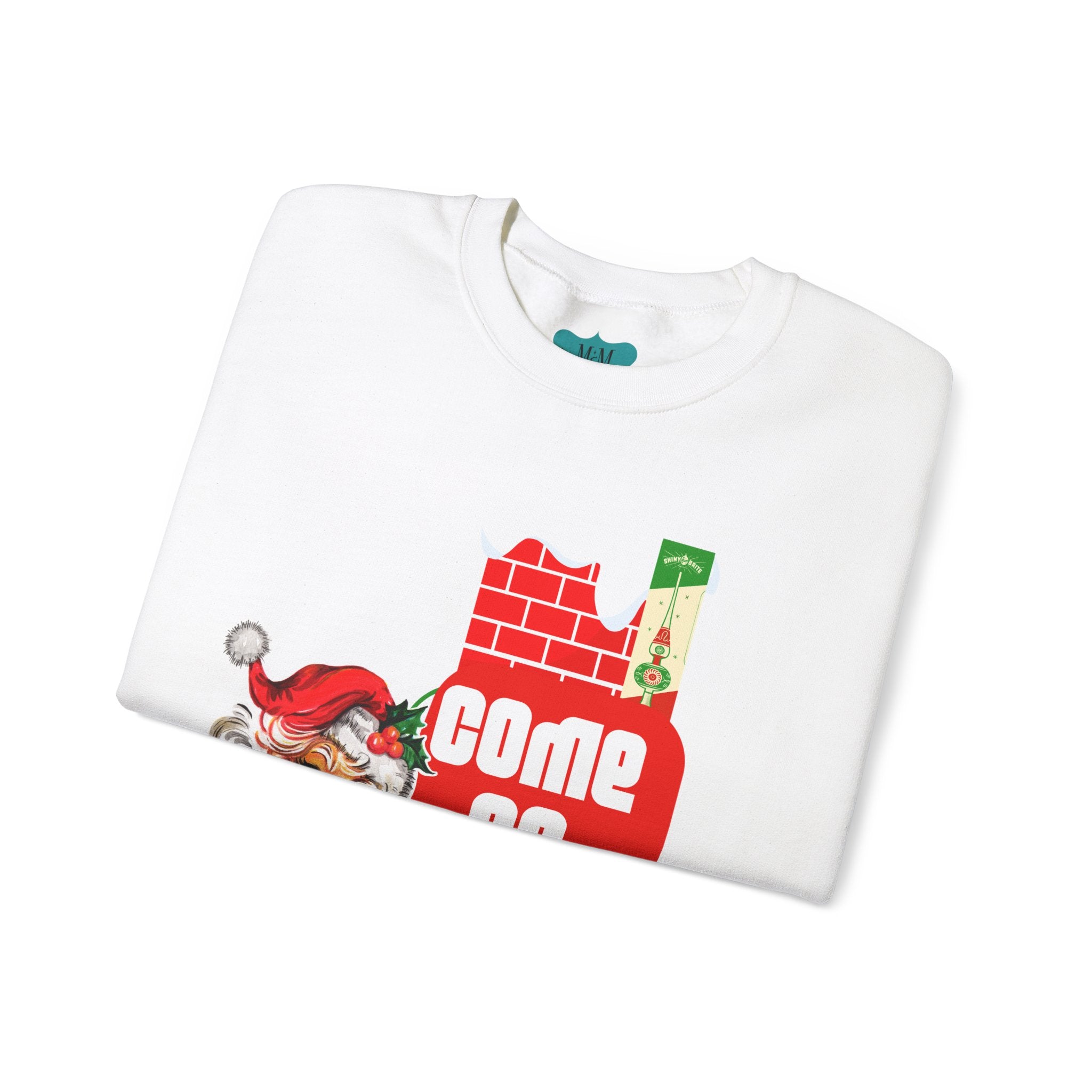 Vintage Santa, Kitschy Mid Century Modern Quirky Christmas Unisex Crewneck Holiday Sweatshirt - Mid Century Modern Gal