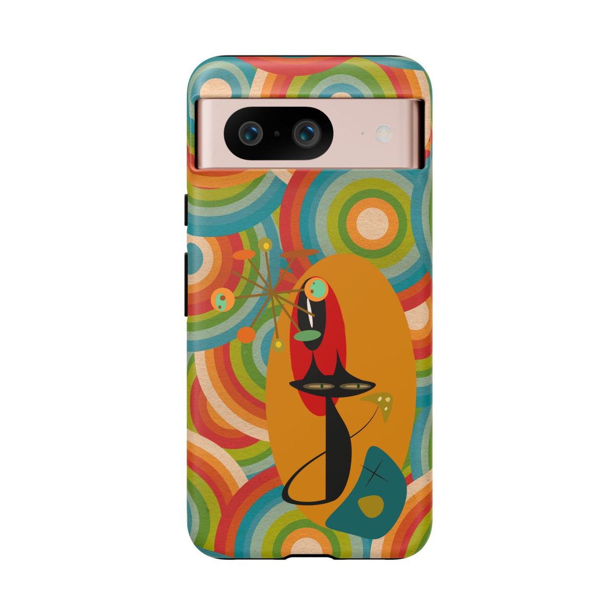 Atomic Cat, Retro 70's Pattern, MCM Smart Phone Tough Phone Case