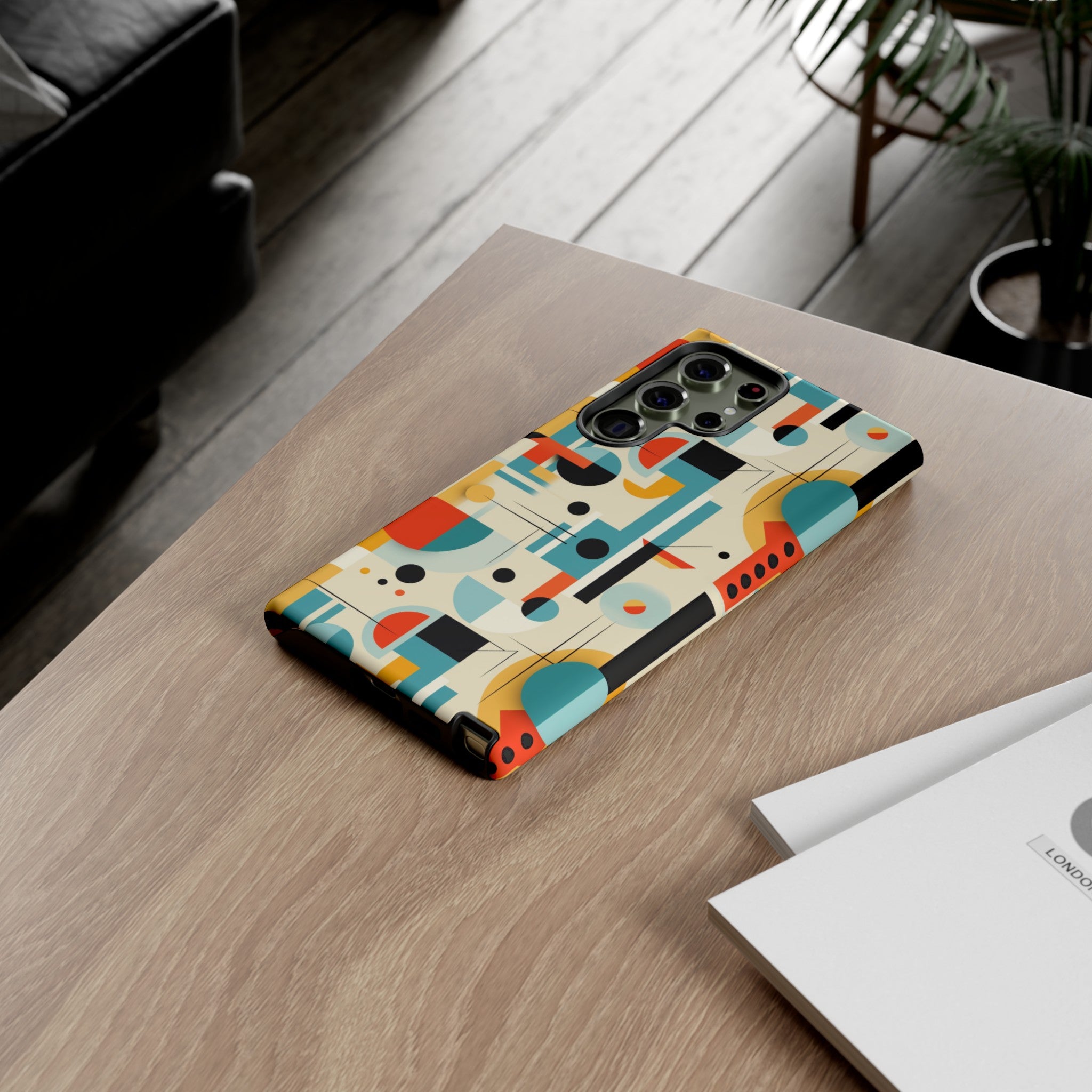 Bauhaus Designed Mid Mod Geometric Groovy Smart Phone, iPhone, Samsung Compatible Tough Cases