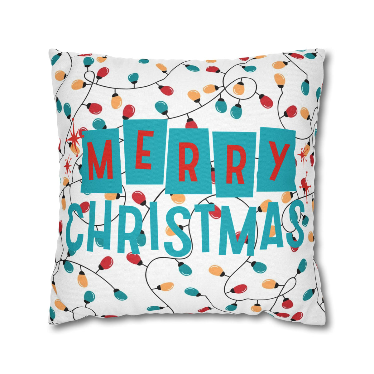 Merry Christmas Pillowcase, Cozy Home Decor, Holiday Gift, Festive Cushion Cover, Christmas Decor, Winter Vibes - Mid Century Modern Gal