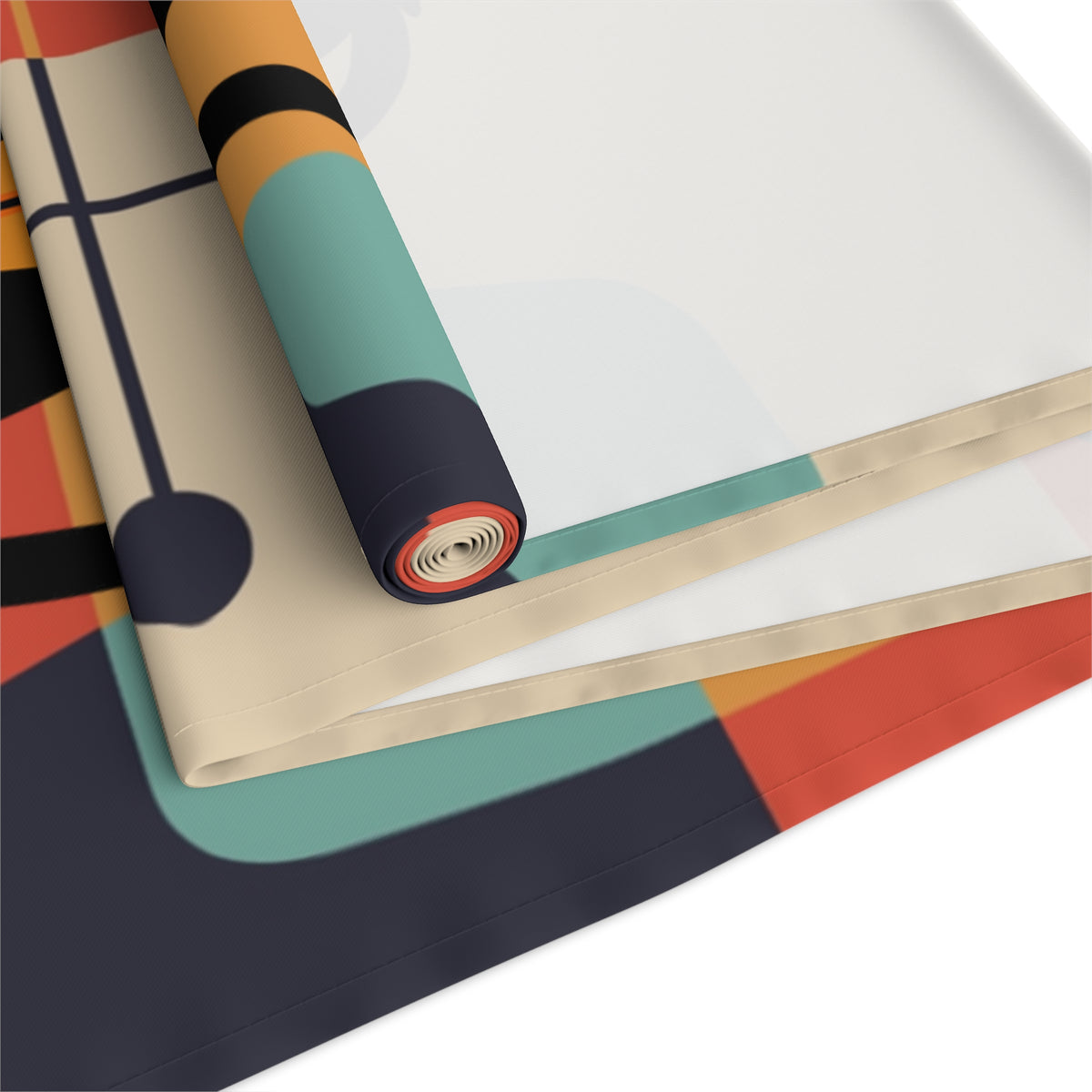Atomic Cat Table Runner, Mid Century Modern Geometric Kitschy Mod Style - Mid Century Modern Gal