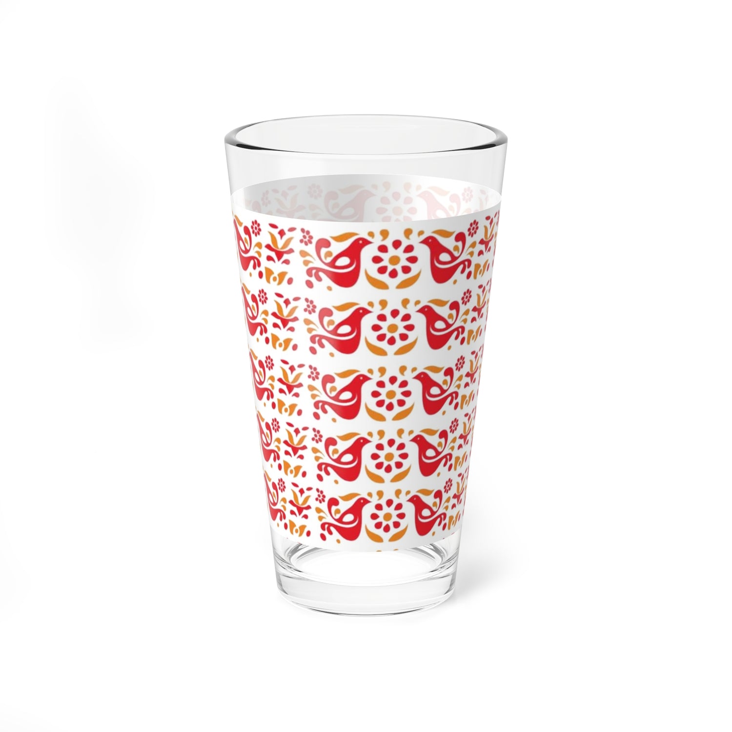 Pyrex Circle Of Friendship, Folk Art Rooster, Red, Yellow Kitschy Pyrex Collector Drinking Glass - Mid Century Modern Gal