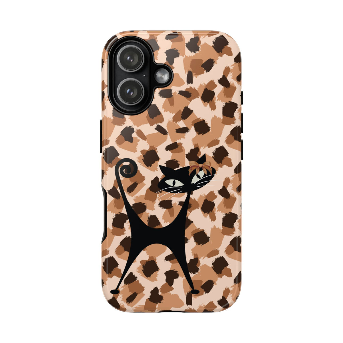 Mid Century Modern Atomic Cat, Animal Print Kitschy Trendy Smart Phone Tough Cases