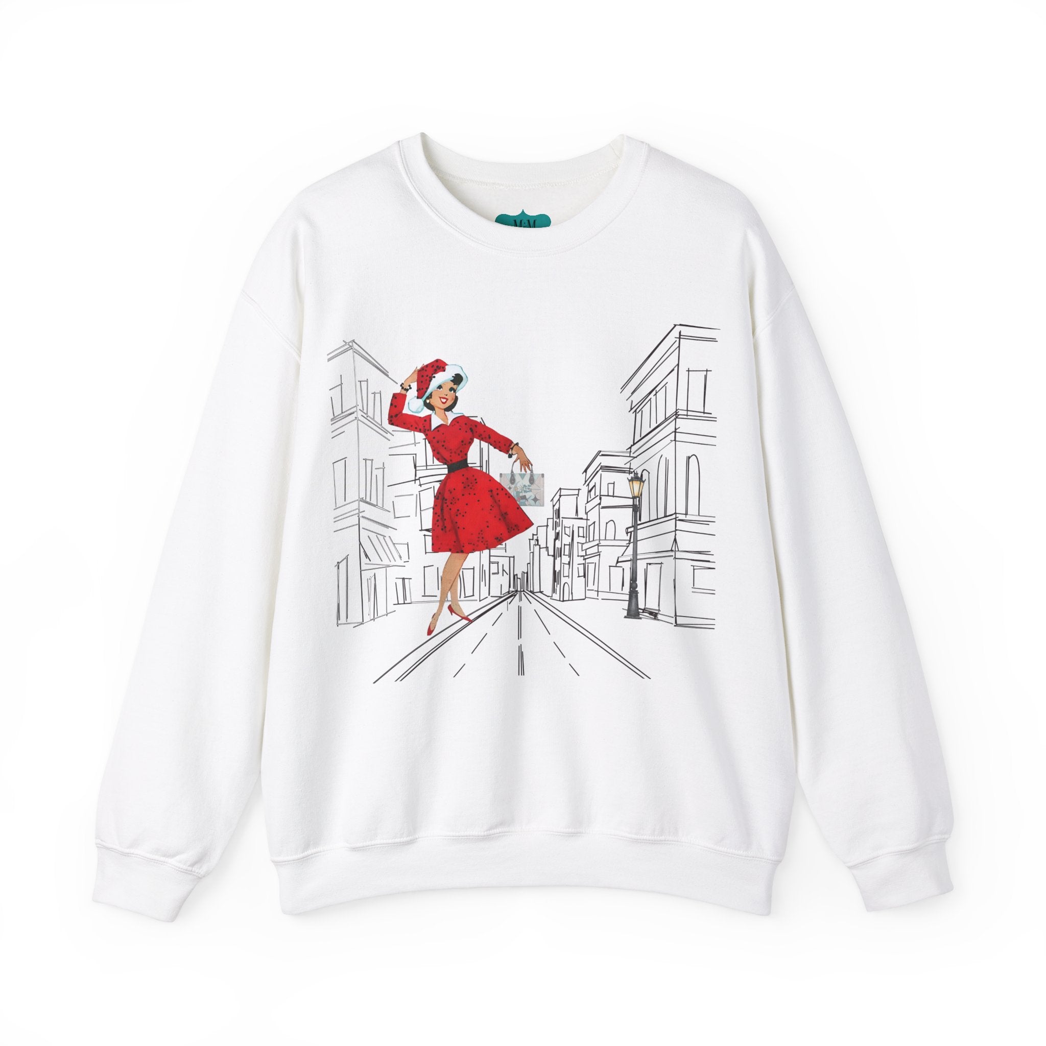 Mid Century Modern Christmas Kitschy Mod Gal Stylish Art Retro Christmas Sweater - Mid Century Modern Gal