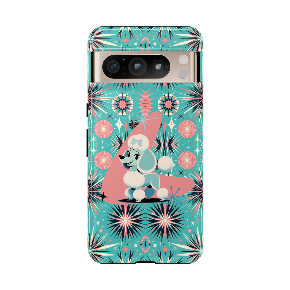 1950s Mid Century Modern Atomic Pink, Poodle Retro Smart Phone Tough Cases - Mid Century Modern Gal