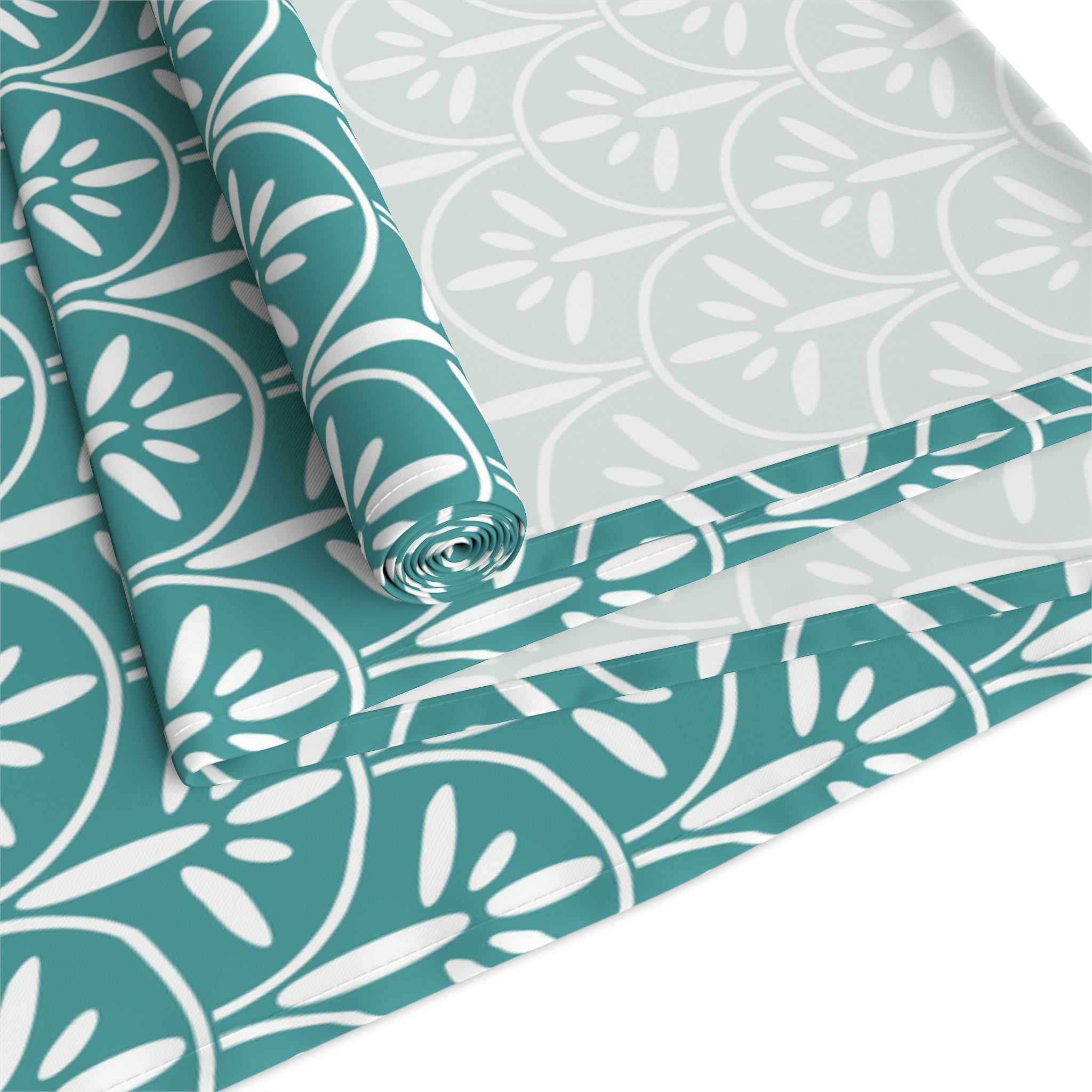 Art Deco Aqua Blue Floral Modern Runner - Mid Century Modern Gal