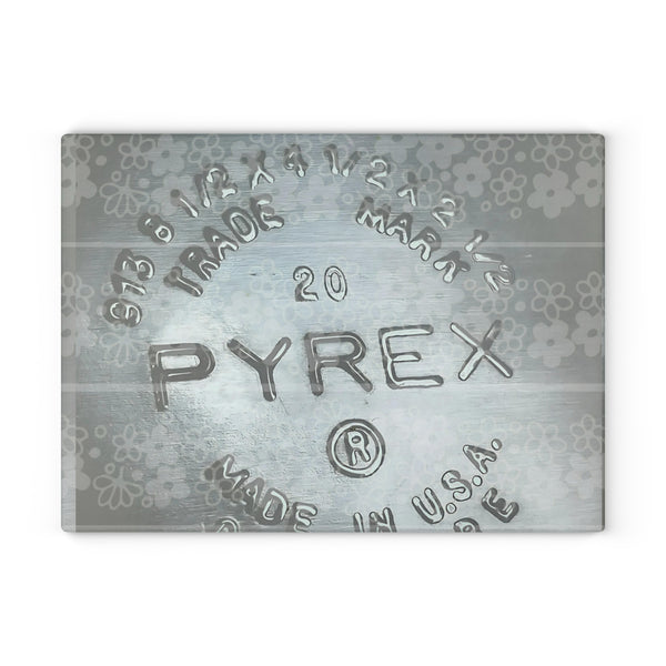 Vintage Pyrex Floral Crazy Daisy Glass Cutting Board - Retro Kitchen Decor