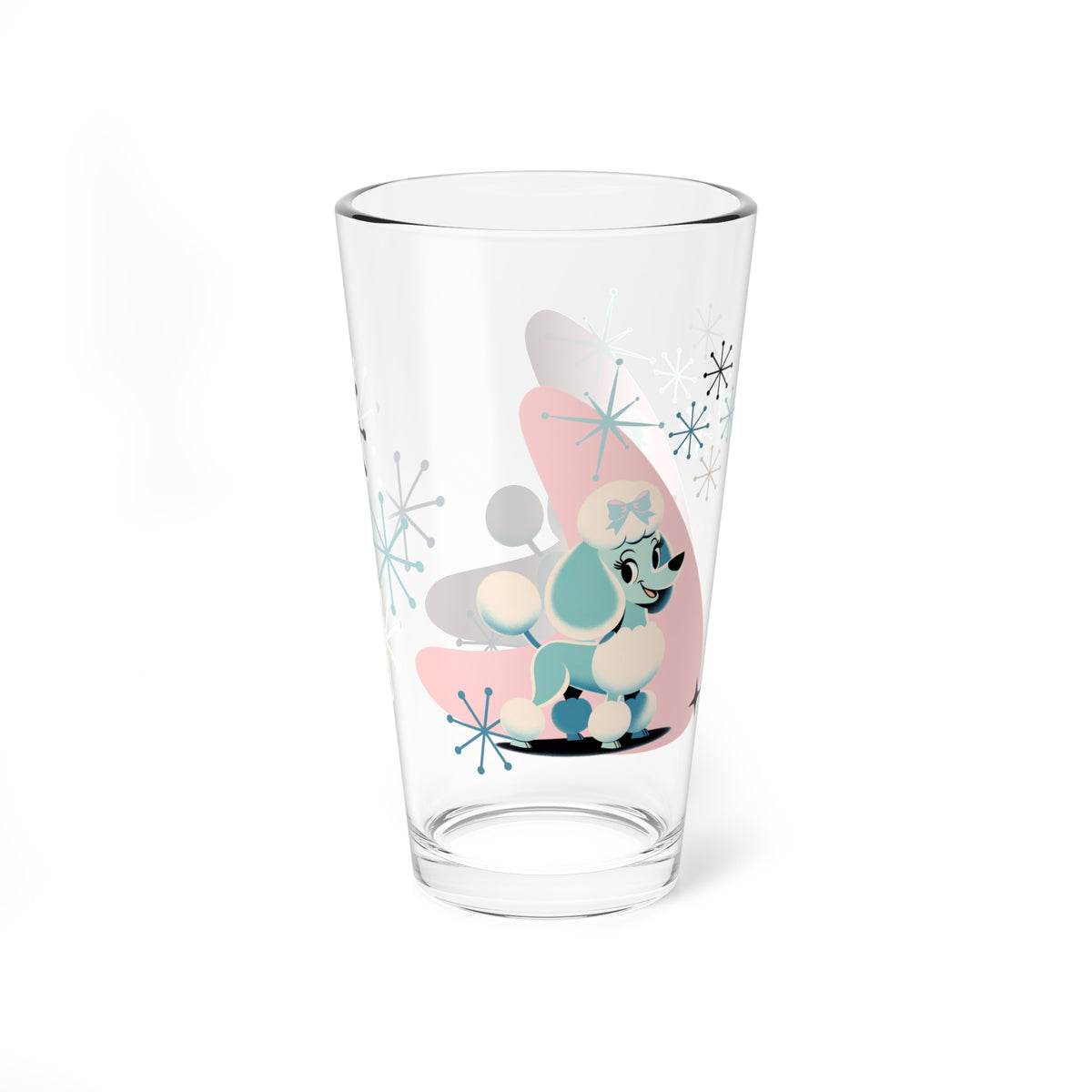 50's Poodle, Kitschy Mid Century Modern Glassware, Retro Drinking, Mixing Glass, 16oz - Mid Century Modern Gal