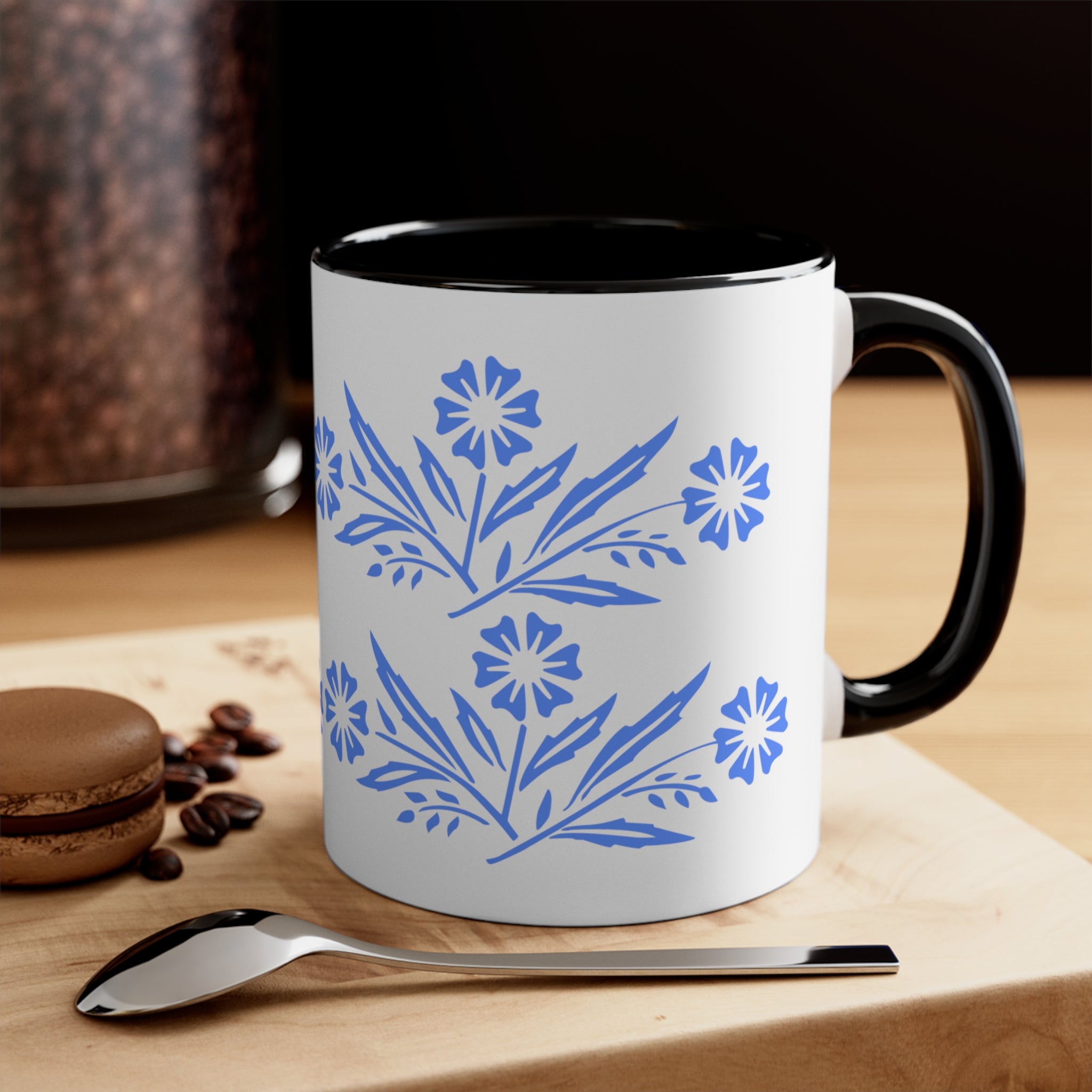 Blue Cornflower Corningware Pyrex Lover Accent Coffee Mug, 11oz - Mid Century Modern Gal