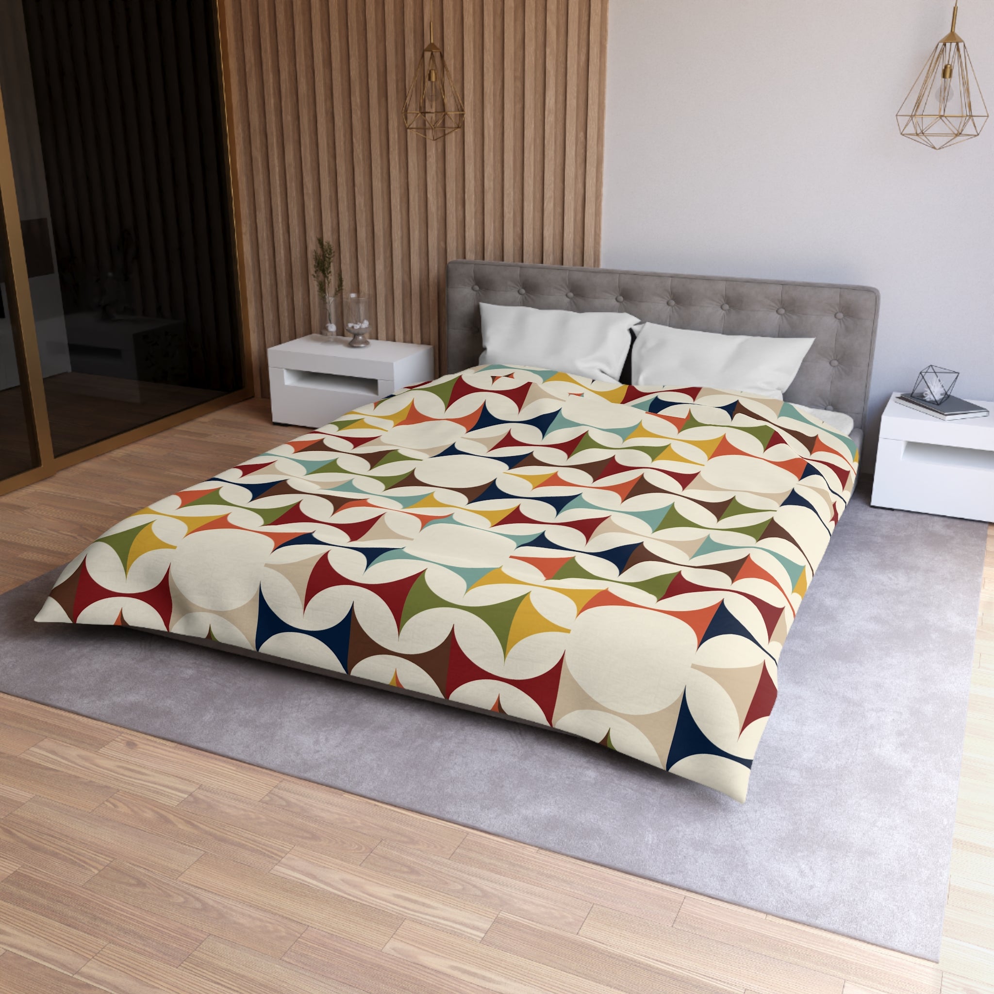 Scandinavian Modern Danish, Mid Century Modern Geometric Duvet Cover - Mid Century Modern Gal
