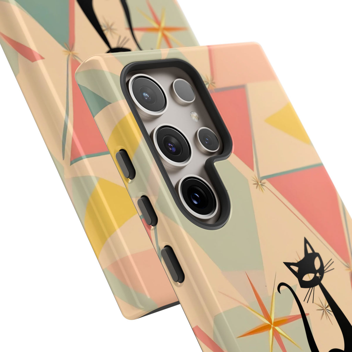 Atomic Cat Mid Mod Retro Cat Phone Case | Tough Cases with Vintage Vibe | Ideal for Cat Lovers