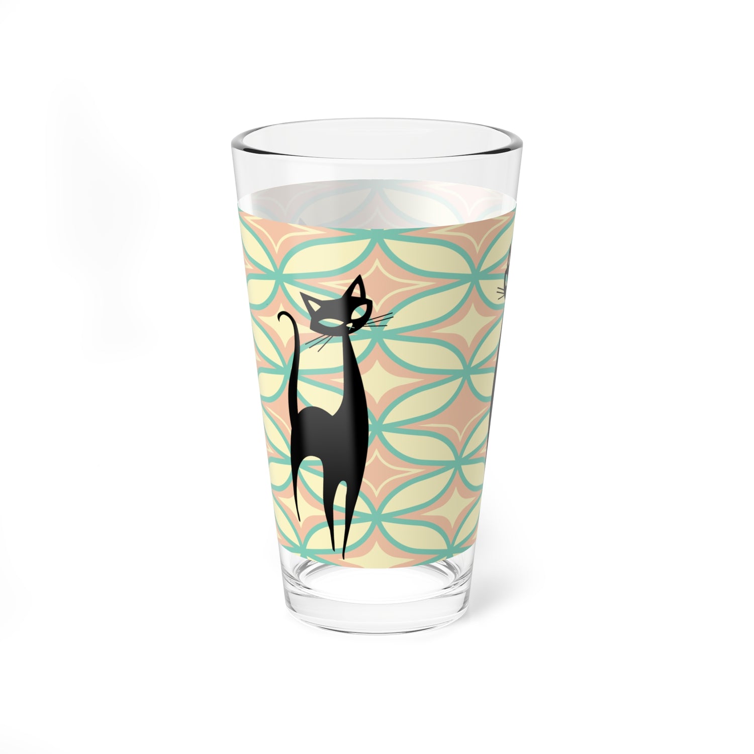 Atomic Cat Mid Century Modern Pink, Mint, Mid Century Modern Barware - Mid Century Modern Gal