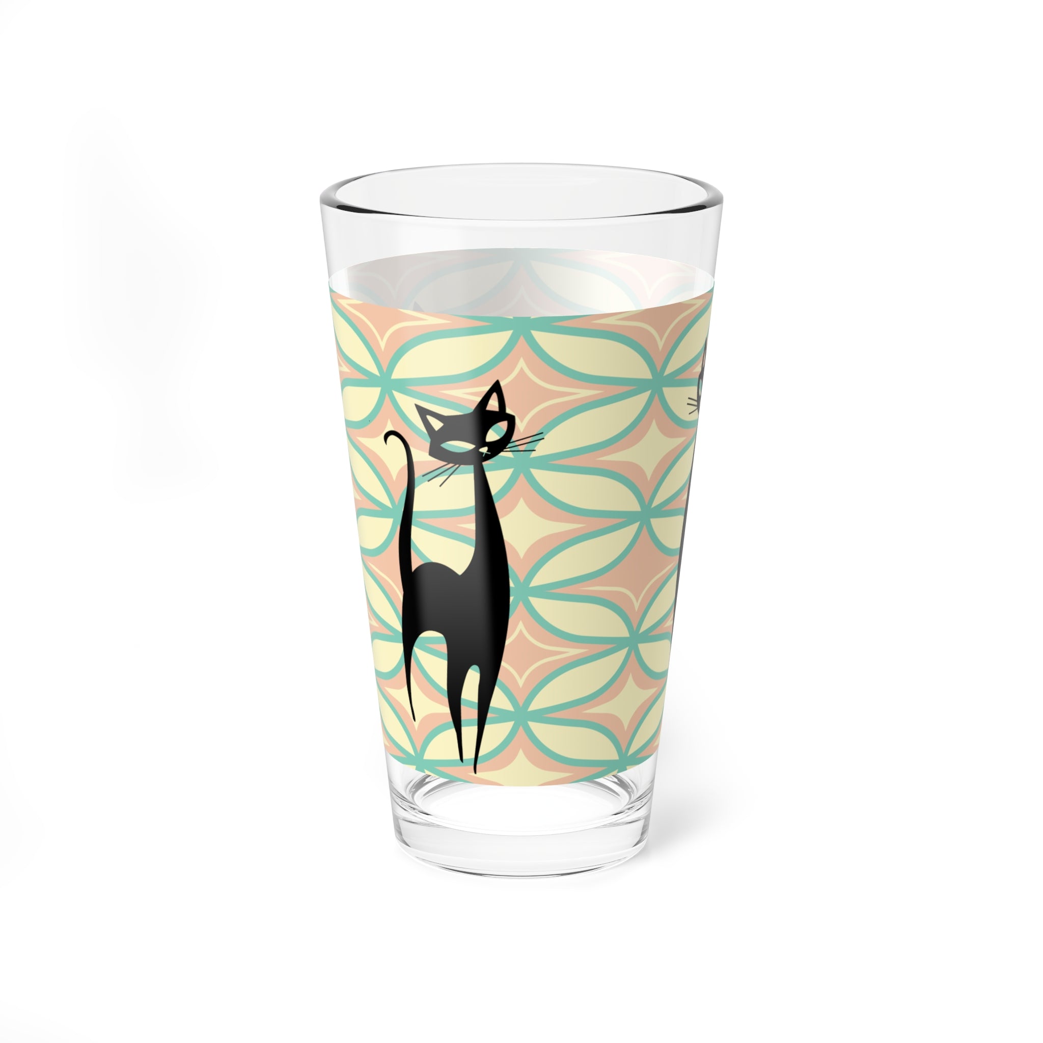 Atomic Cat Mid Century Modern Pink, Mint, Mid Century Modern Barware - Mid Century Modern Gal