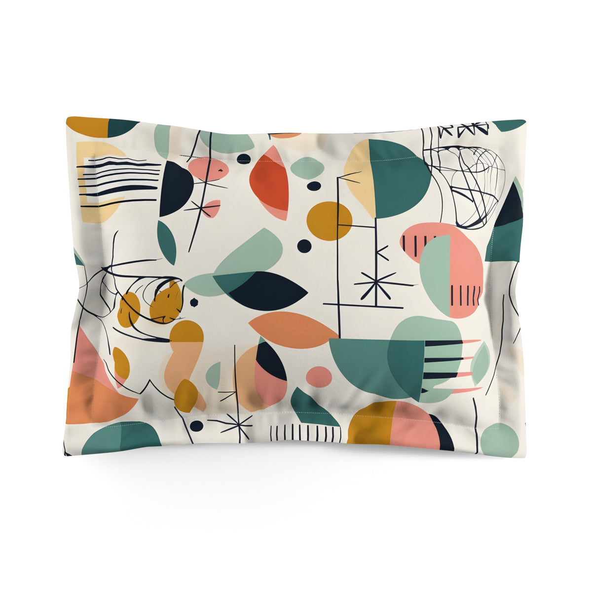 Mid Century Modernist Geometric Abstract Funky Pillow Sham - Mid Century Modern Gal