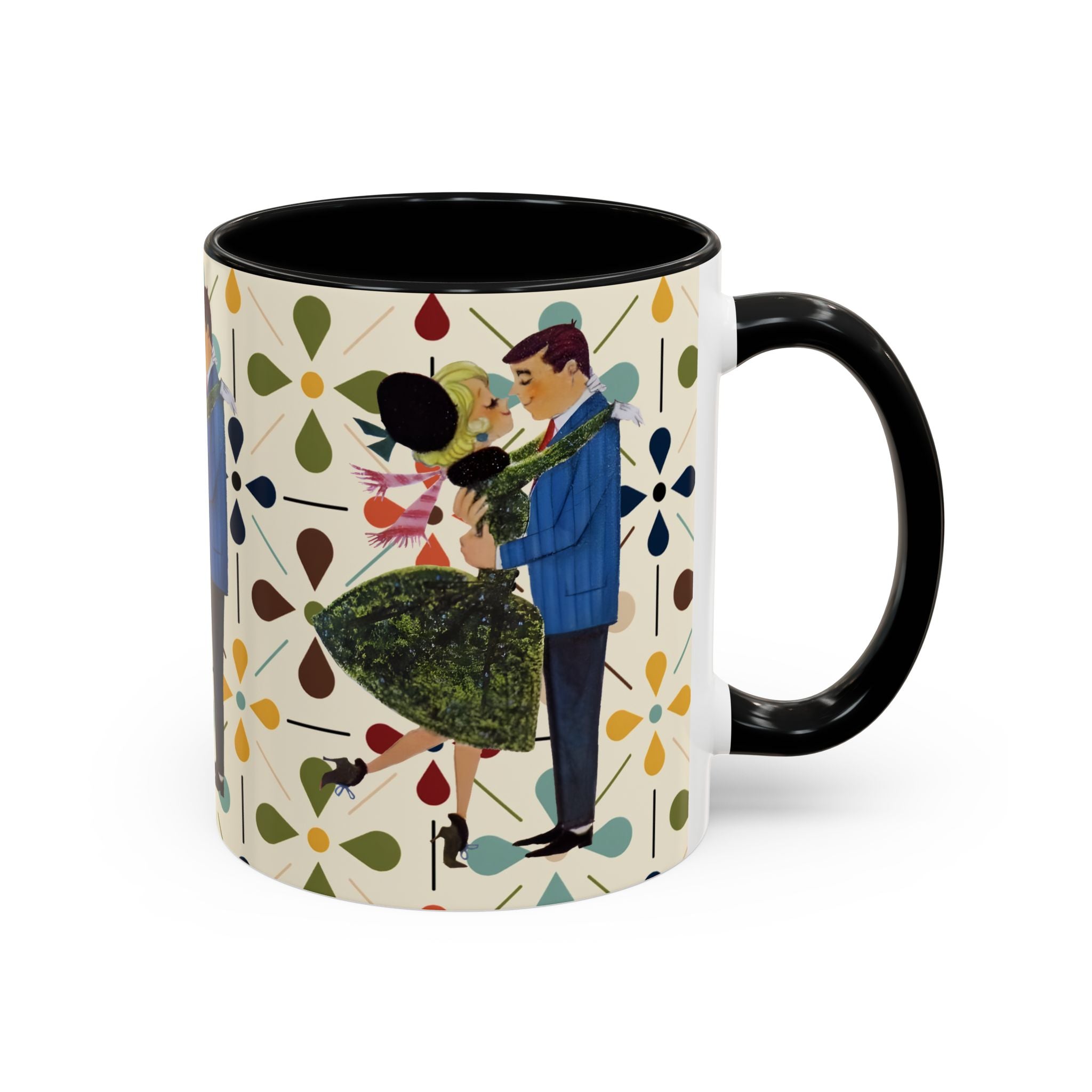 Mid Century Modern 50s Christmas Scandi Flower Kitschy Mug - Mid Century Modern Gal