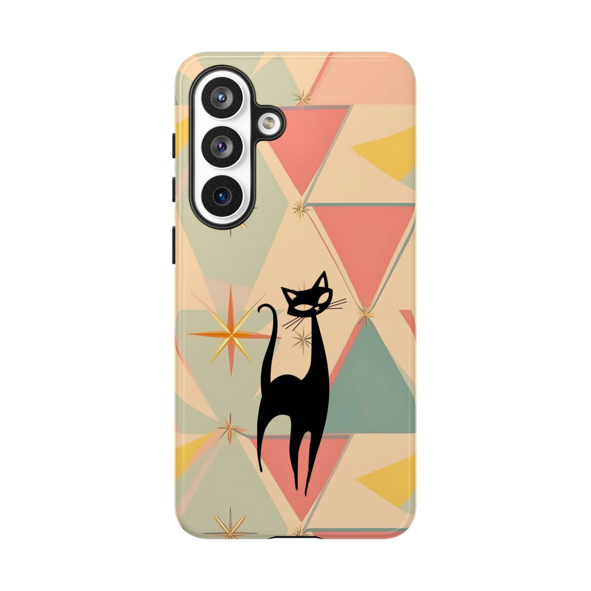 Atomic Cat Mid Mod Retro Cat Phone Case | Tough Cases with Vintage Vibe | Ideal for Cat Lovers