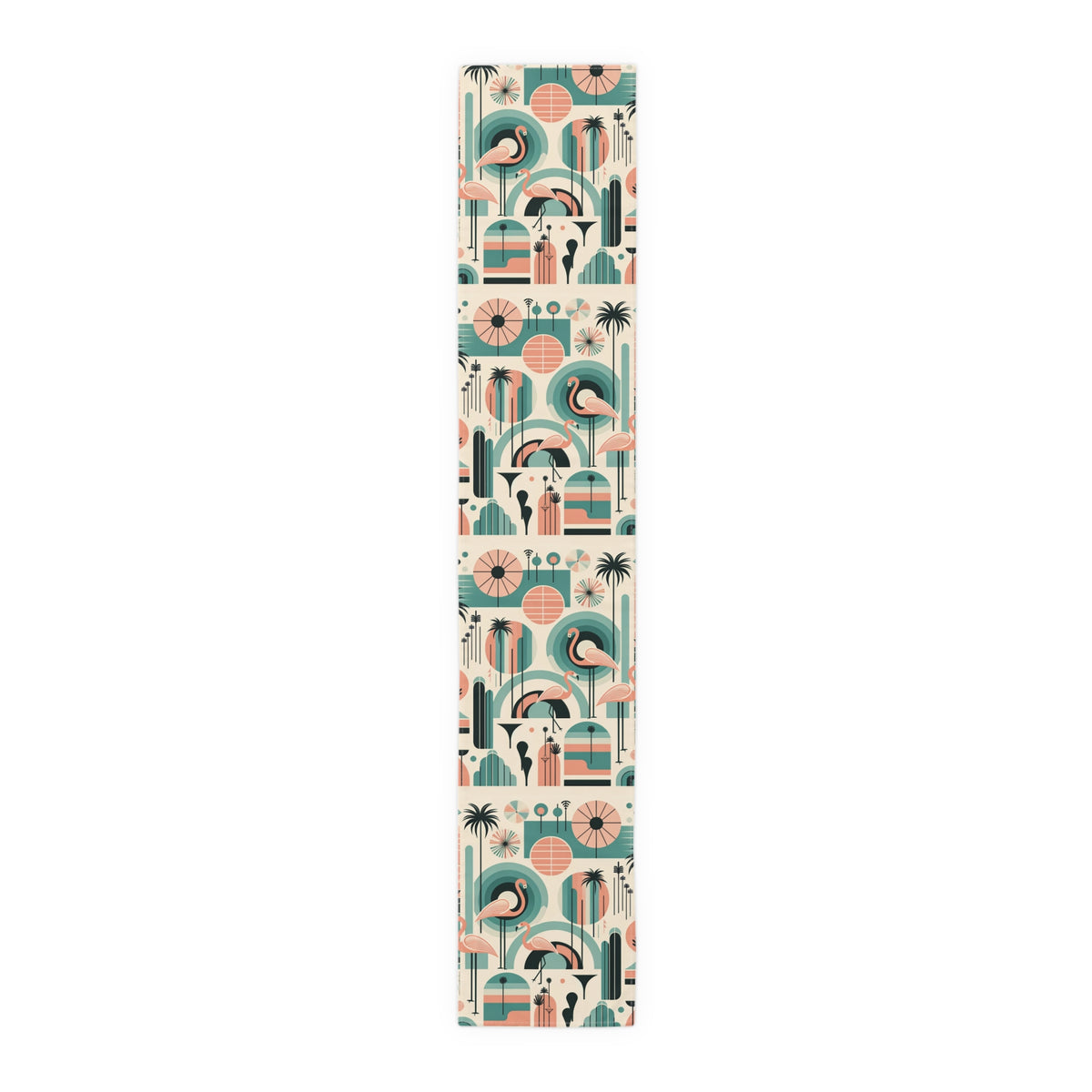 Palm Springs California Flamingo Mid Century Modern Pink, Aqua, MCM Table Runner - Mid Century Modern Gal