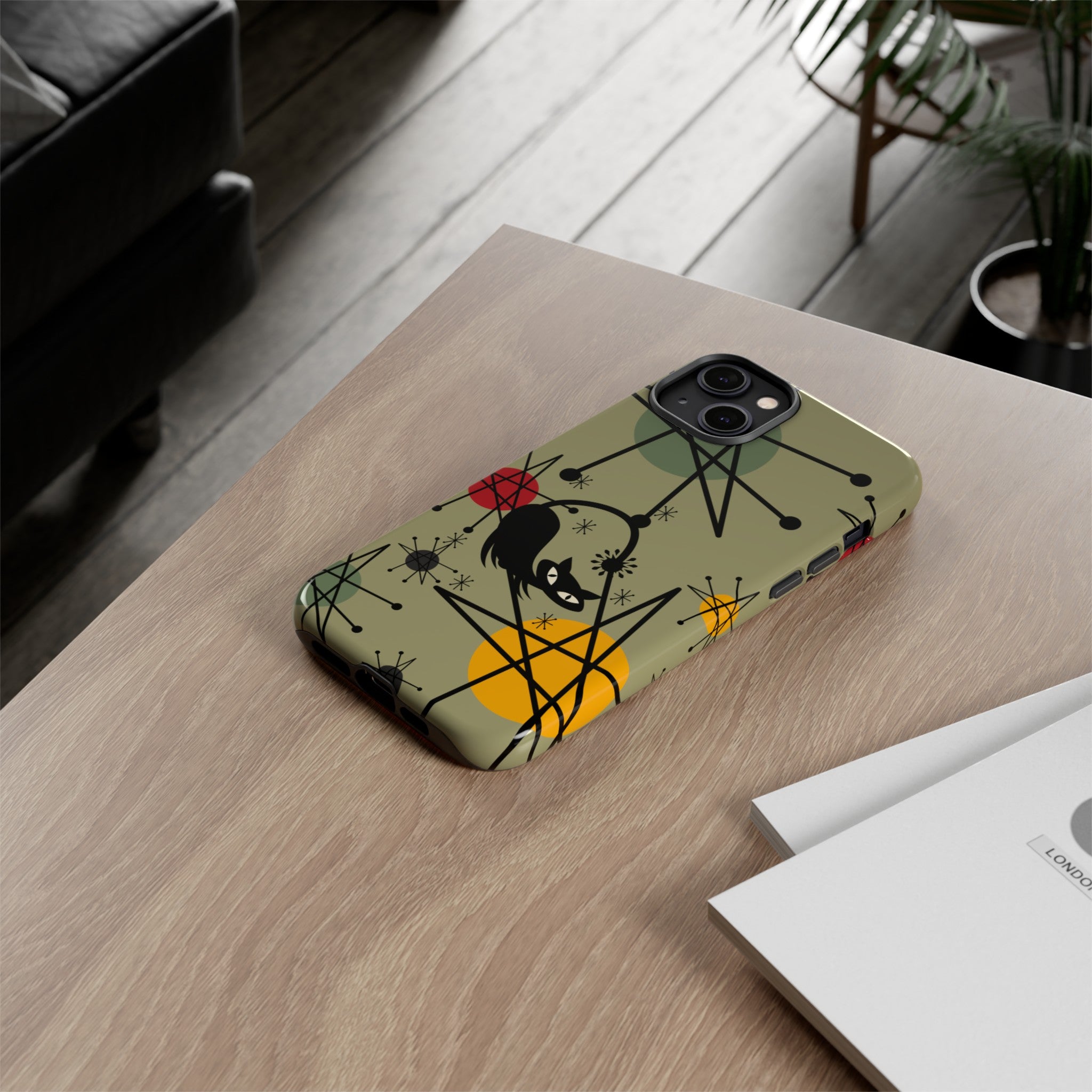 Mid Century Modern Atomic Cat, Retro Chic Groovy Mod Samsung, Smart Phone Tough Cases - Mid Century Modern Gal