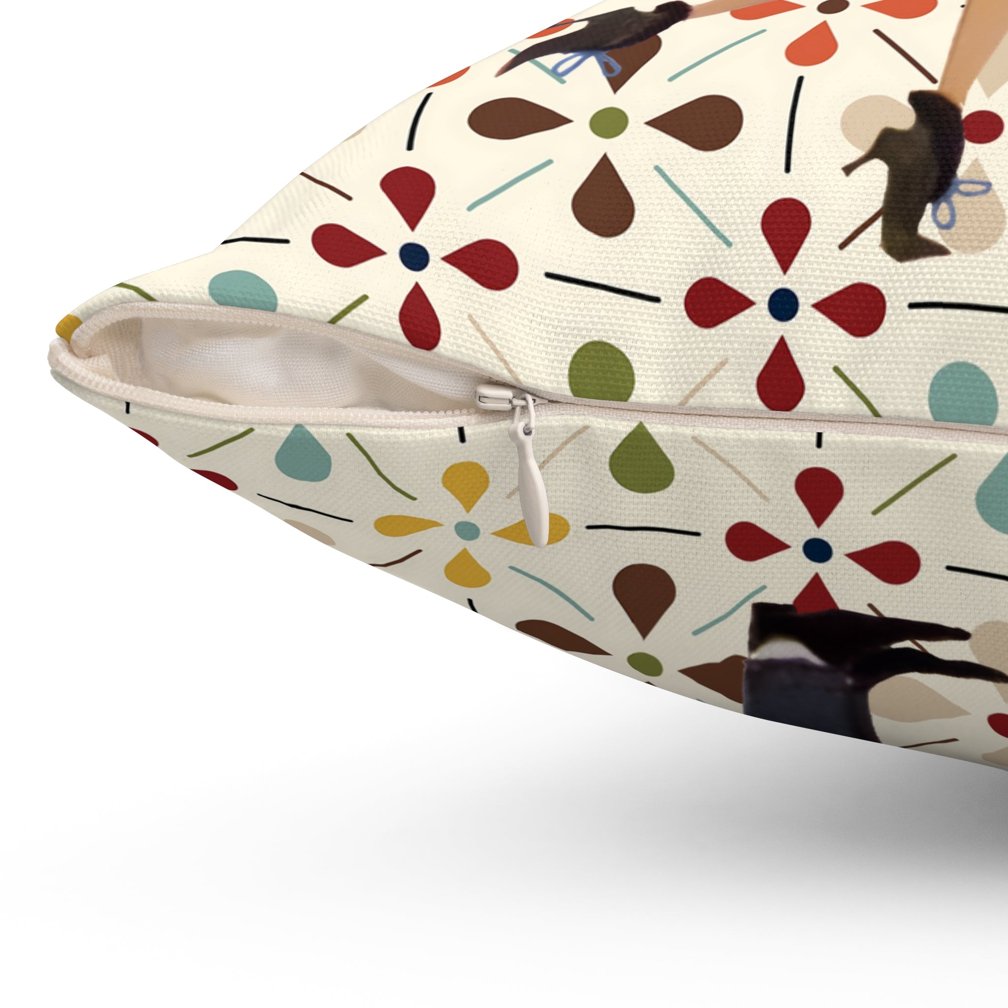 Mid Century Modern Scandinavian Pattern, Kitschy Mod 50s Christmas Couple Pillow And Insert - Mid Century Modern Gal