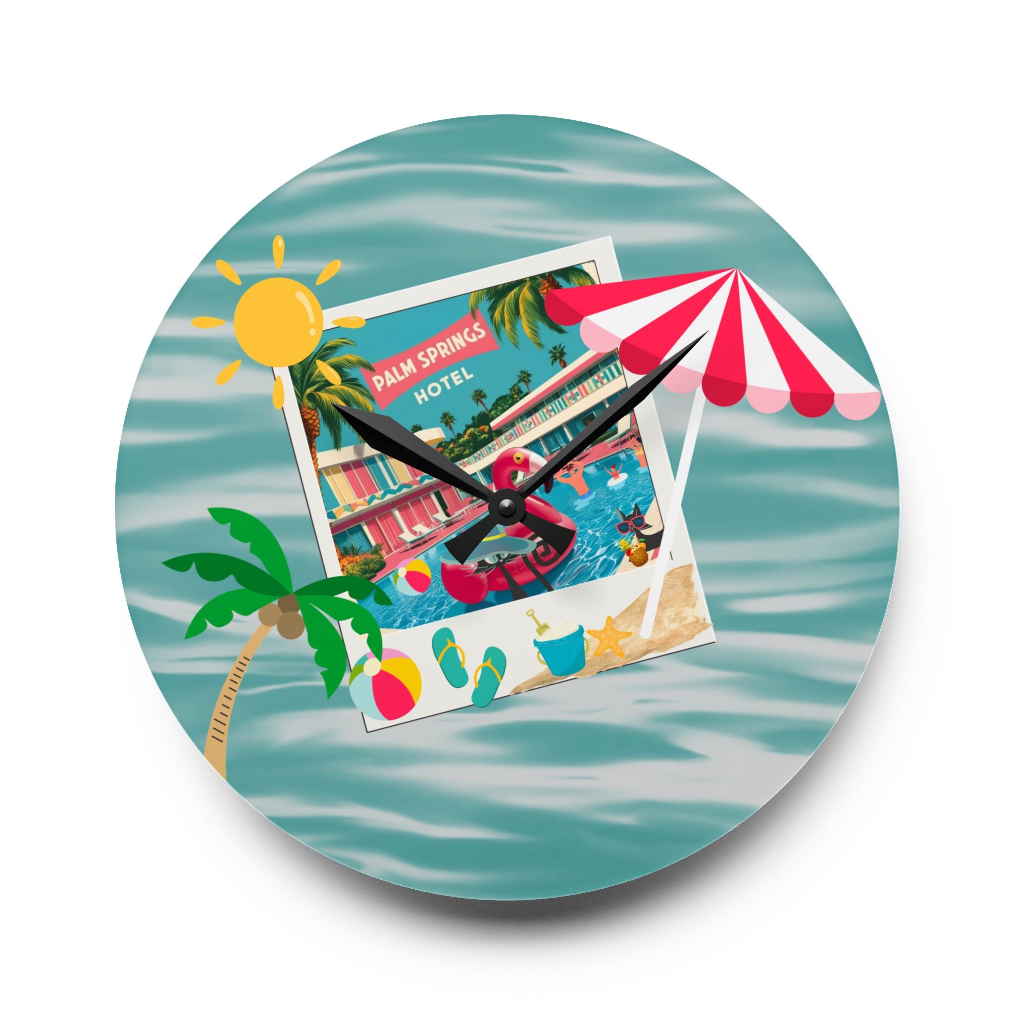Vintage Palm Springs Kitschy Flamingo Atomic Cat Mid Century Modern Wall Clock - Mid Century Modern Gal