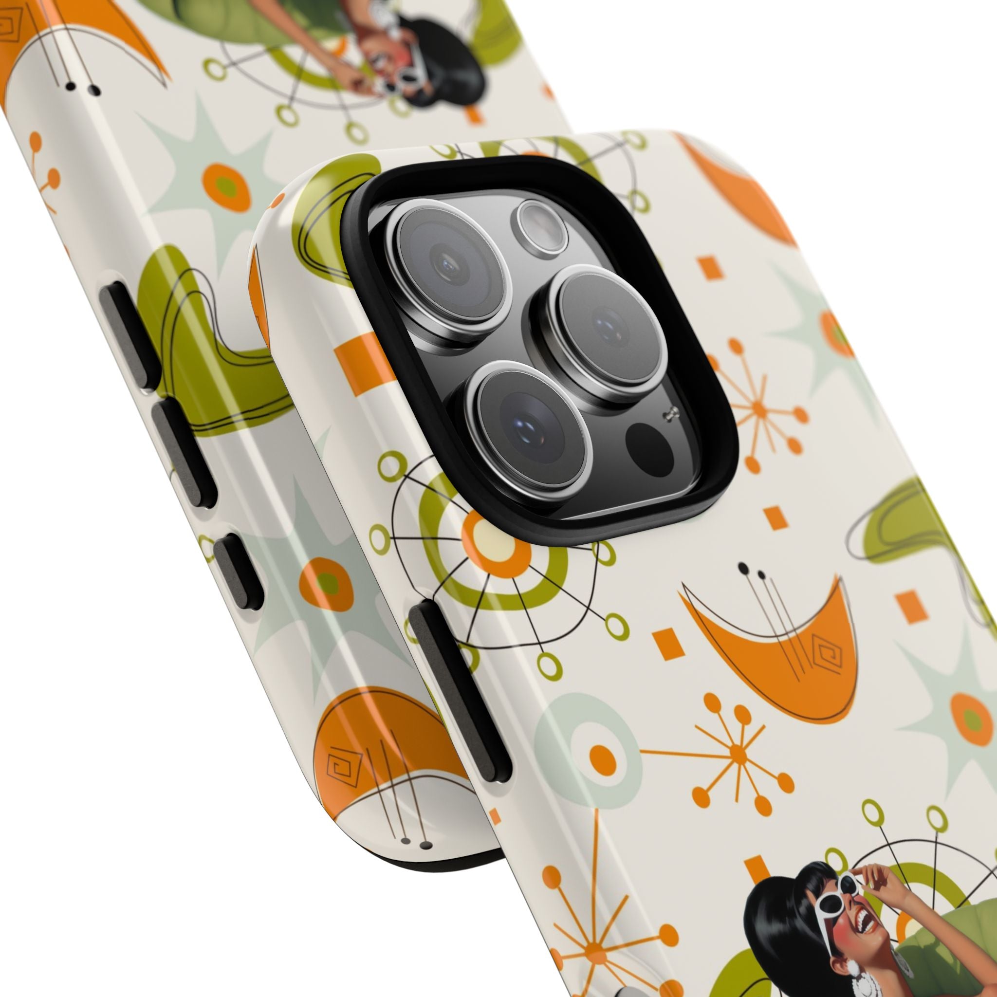 Mid Century Modern Atomic Starburst Mid Mod 60s Gal Retro Chic Tough Phone Case with Vintage Glamour Design