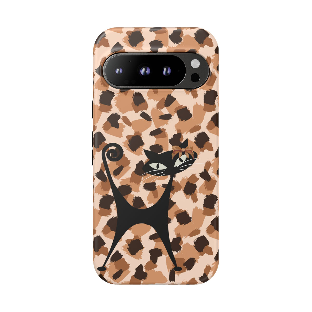 Mid Century Modern Atomic Cat, Animal Print Kitschy Trendy Smart Phone Tough Cases