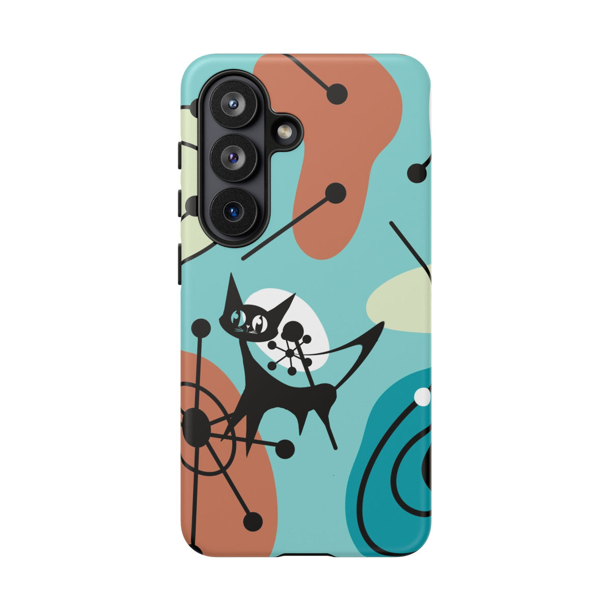Atomic Kittie, Mid Century Modern Geometric Amoeba Retro Smart PhoneTough Phone