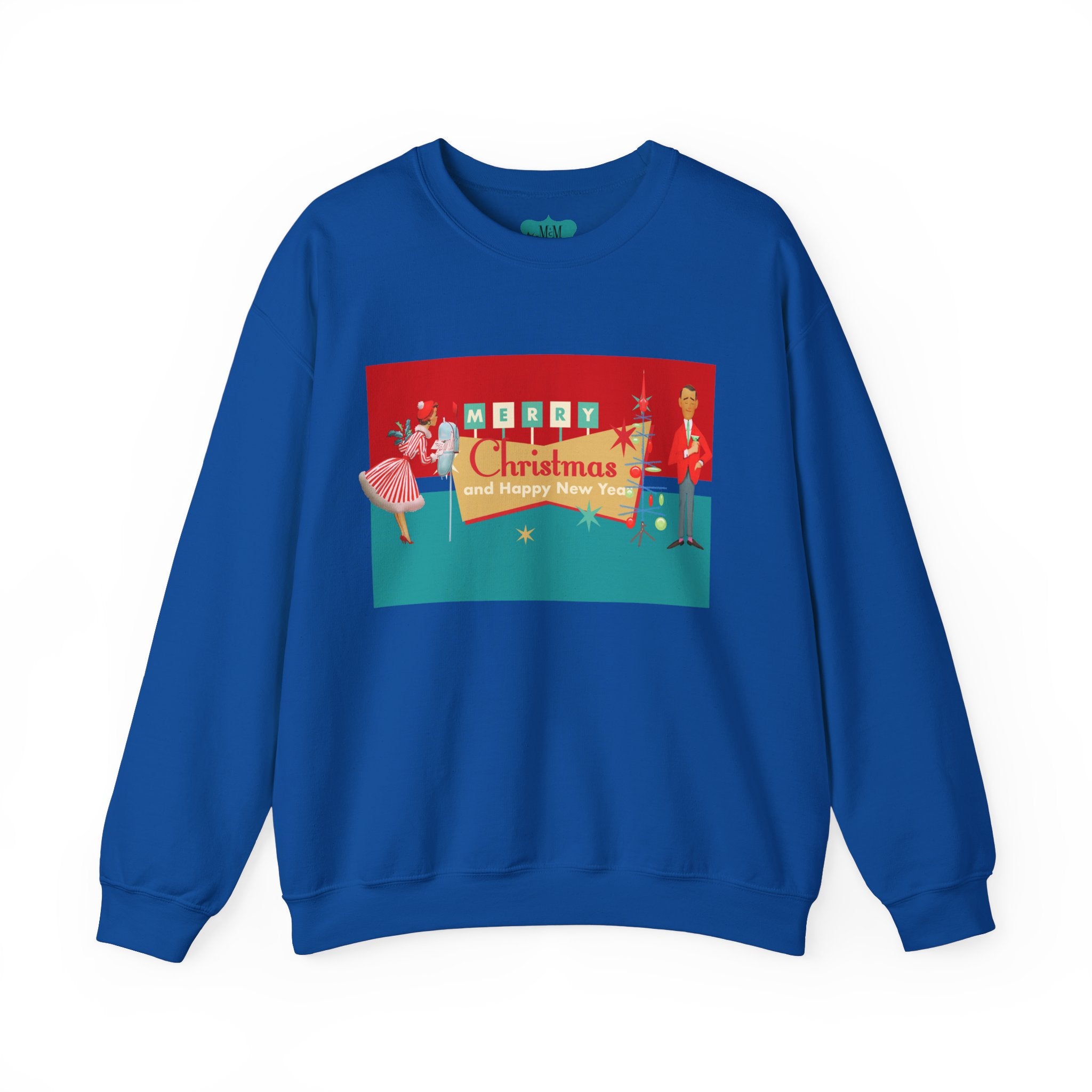 Merry Christmas Sweatshirt, Unisex Holiday Pullover, Cozy Gift for Him and Her, Christmas Party Wear, New Year Apparel, Festive Sweater - Mid Century Modern Gal