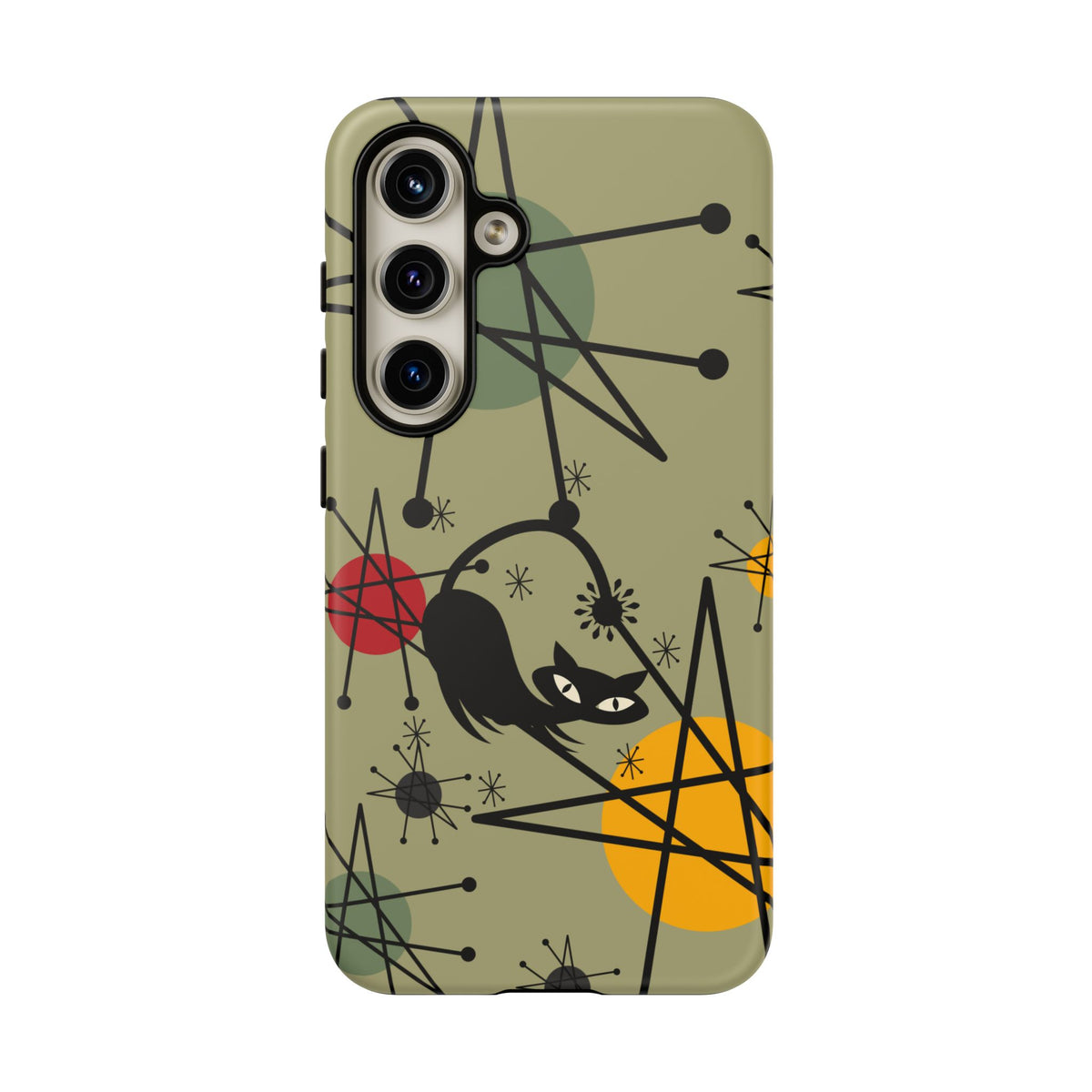 Mid Century Modern Atomic Cat, Retro Chic Groovy Mod Samsung, Smart Phone Tough Cases